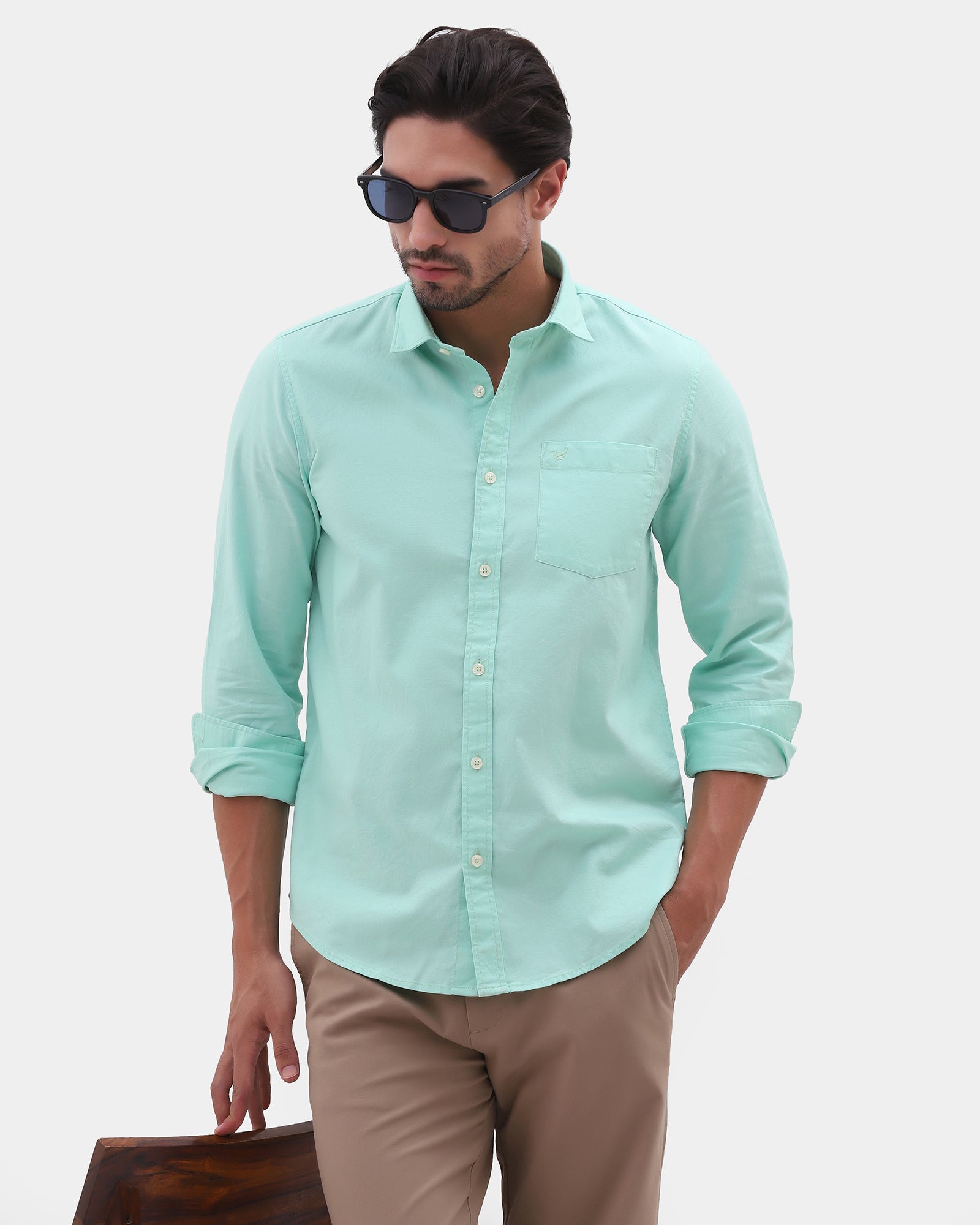 Mint Printed Shirt - Gebbew