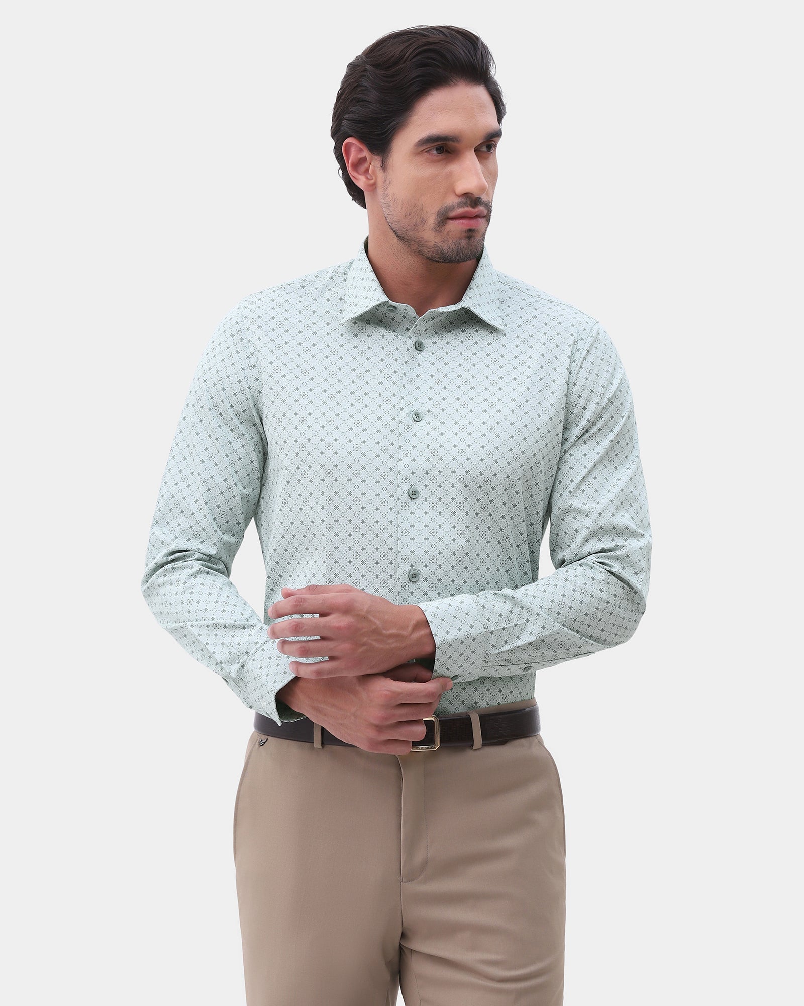 Mint Printed Shirt - Santino