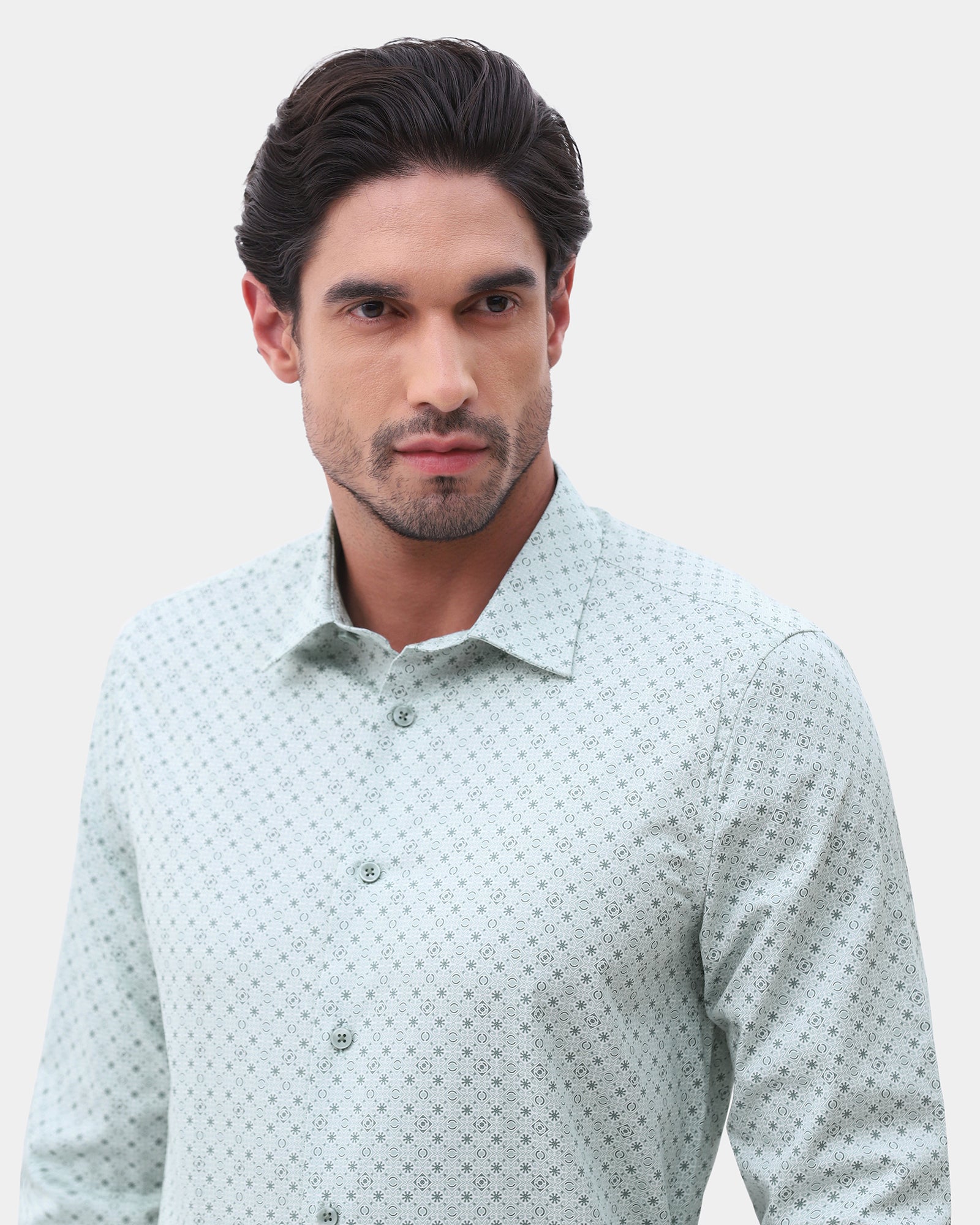 Mint Printed Shirt - Santino