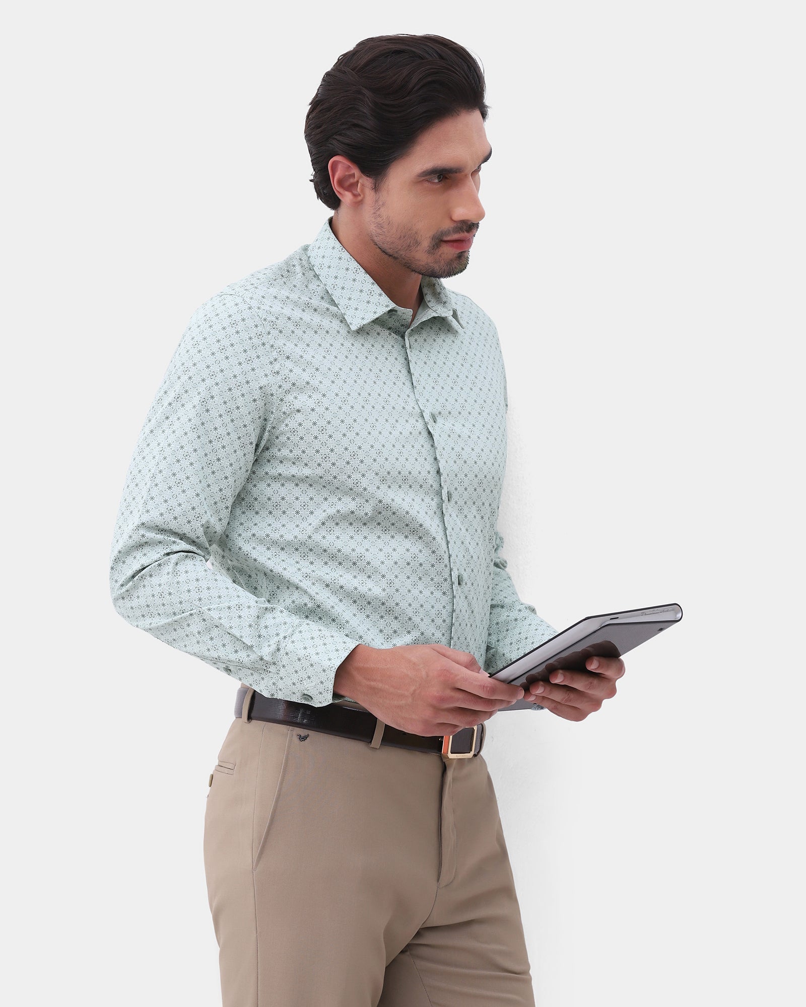 Mint Printed Shirt - Santino