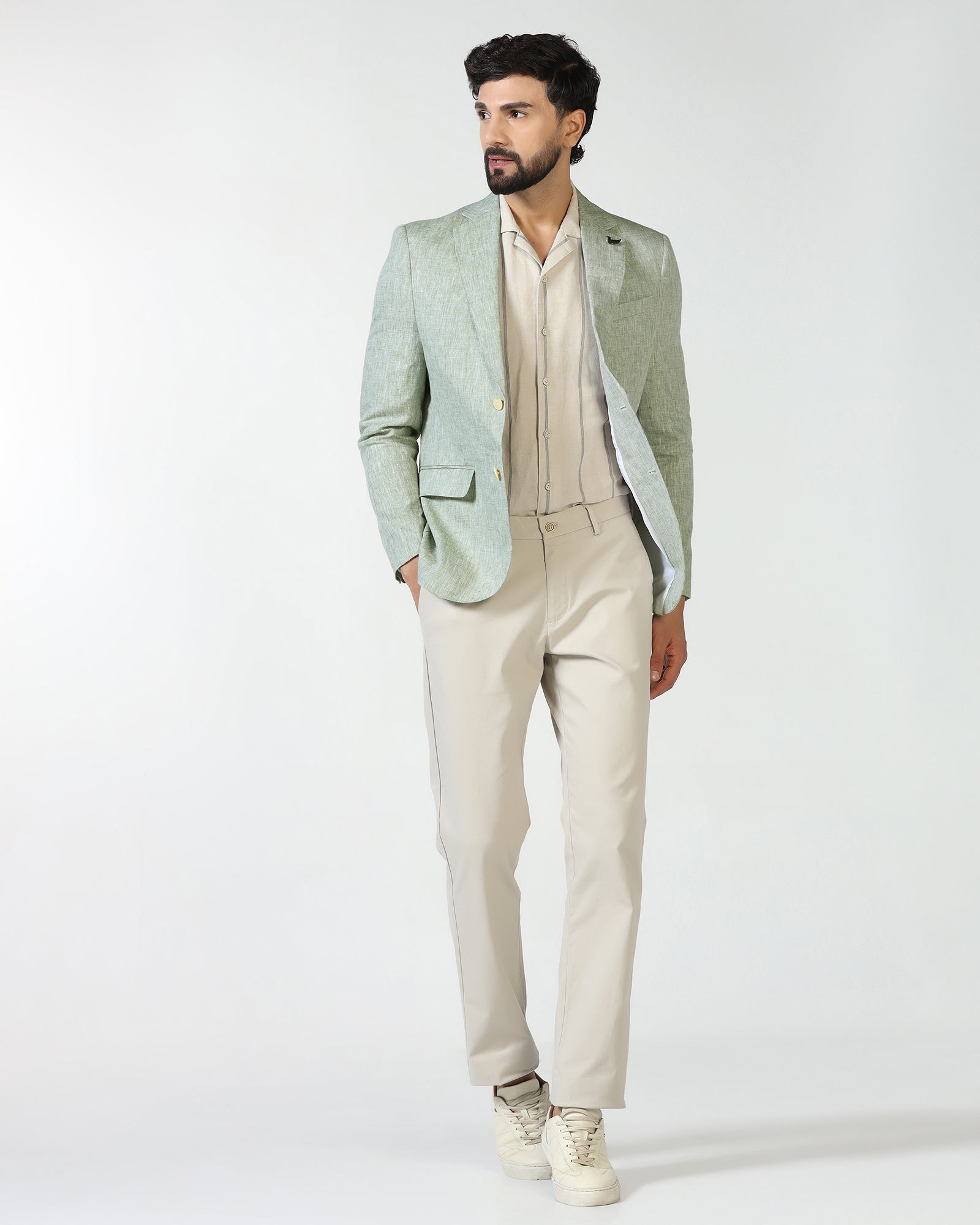 Mint Solid Blazer - Fiero