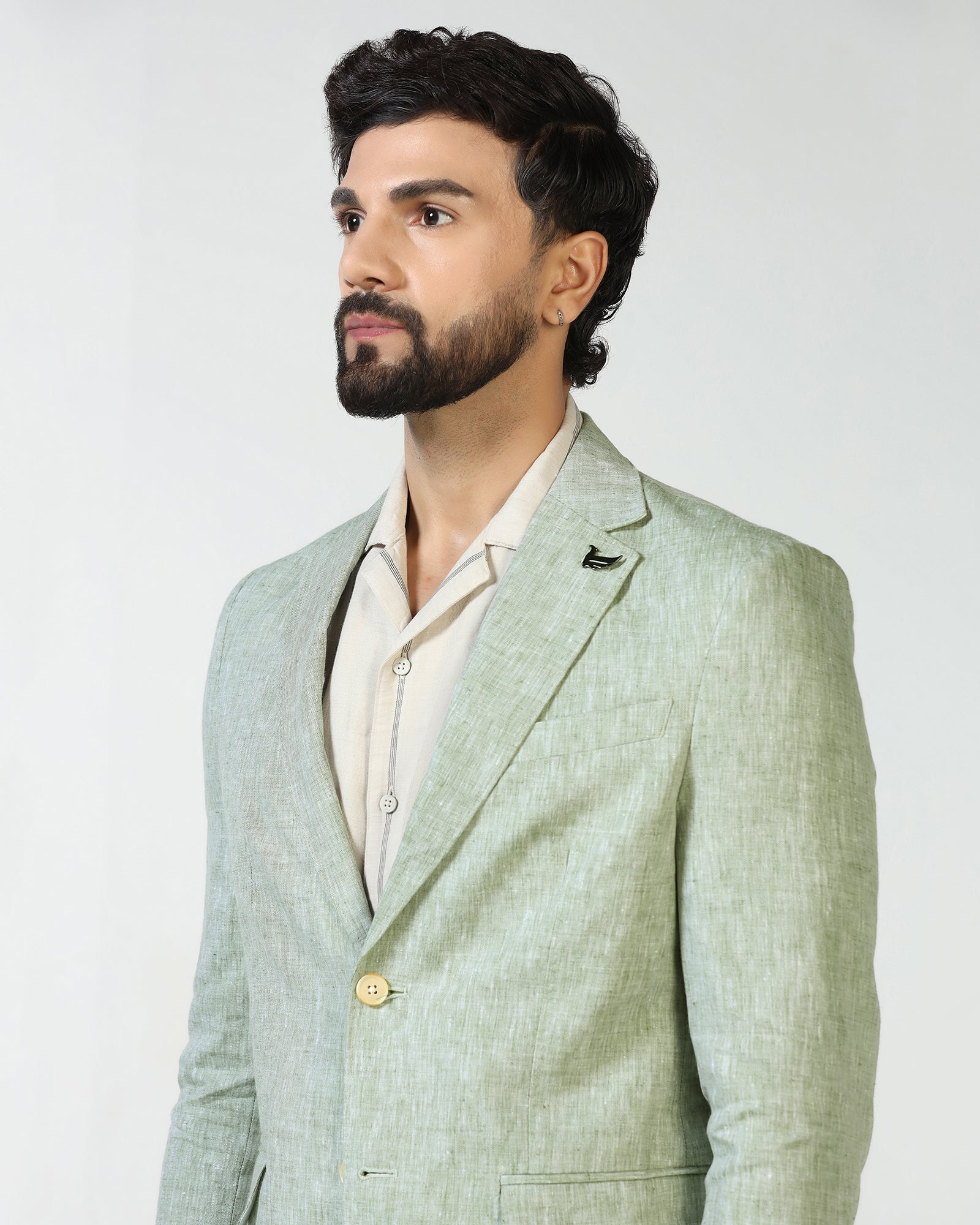 Mint Solid Blazer - Fiero