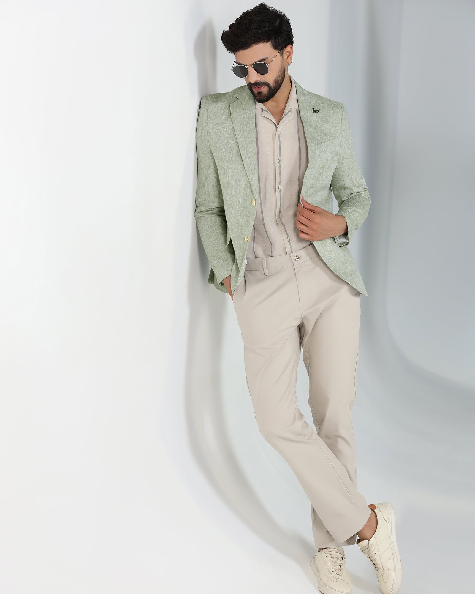 Mint Solid Blazer - Fiero