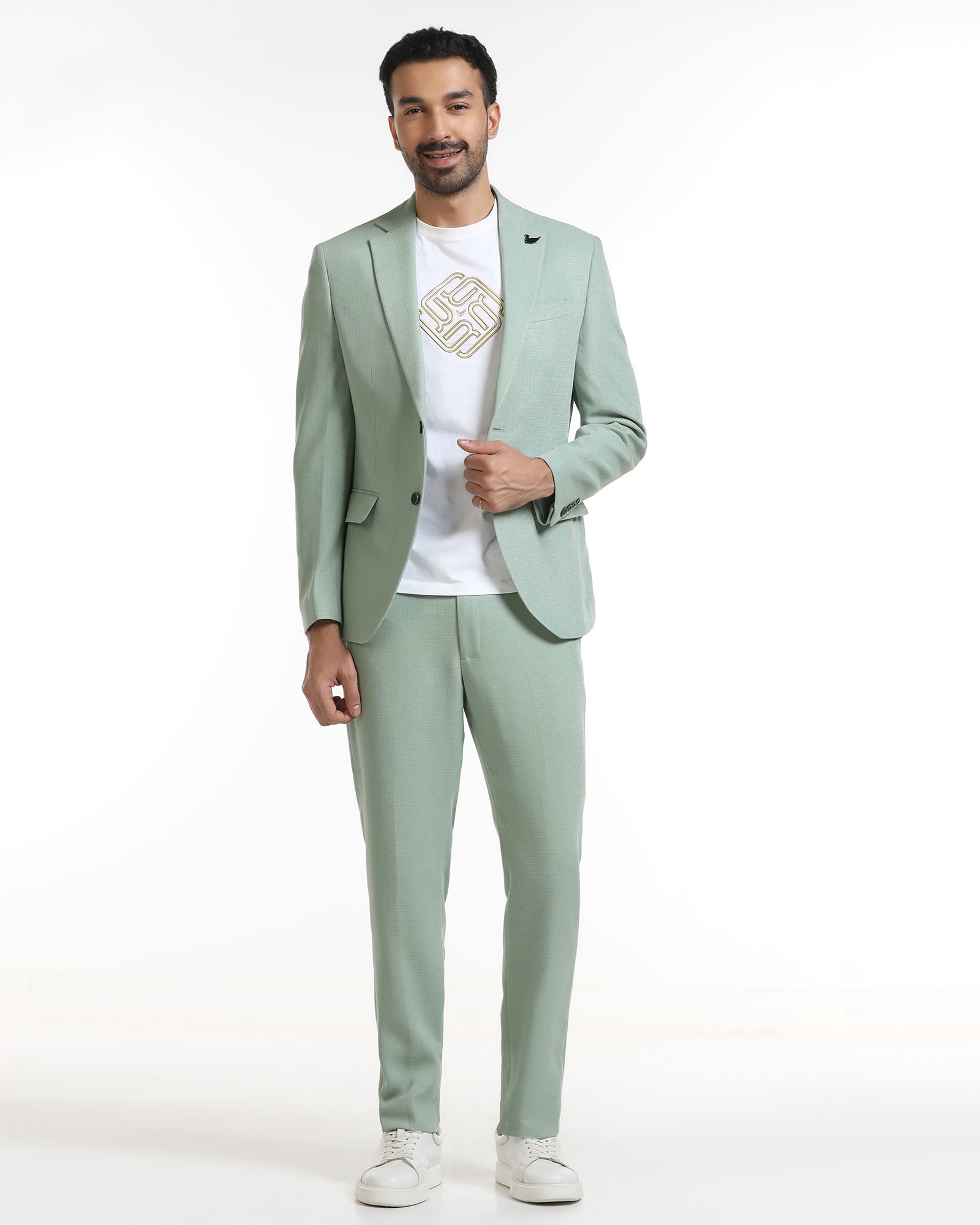 Mint Three Piece Textured Suit - Rotex