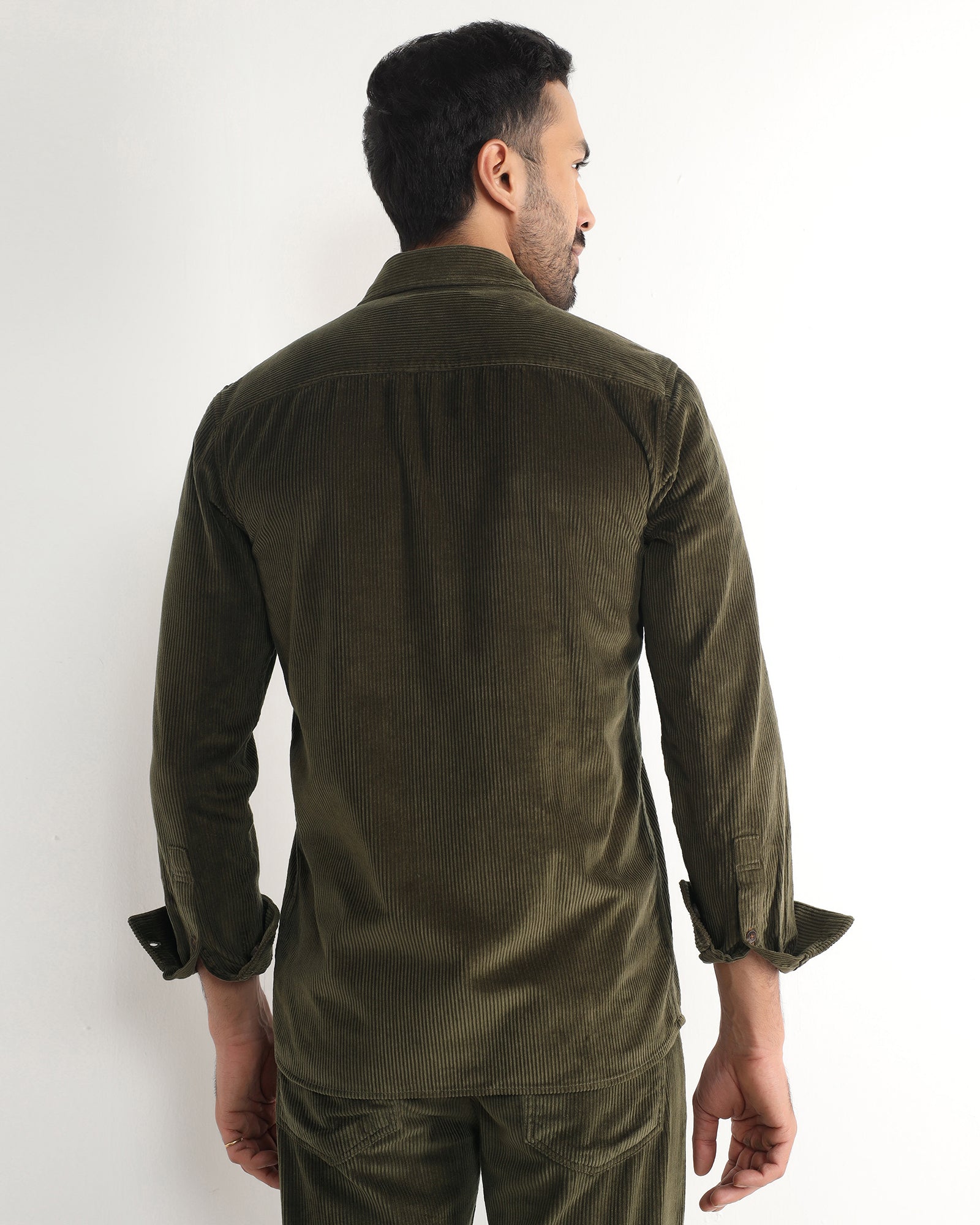 Moss Corduroy Solid Shirt - Kaka