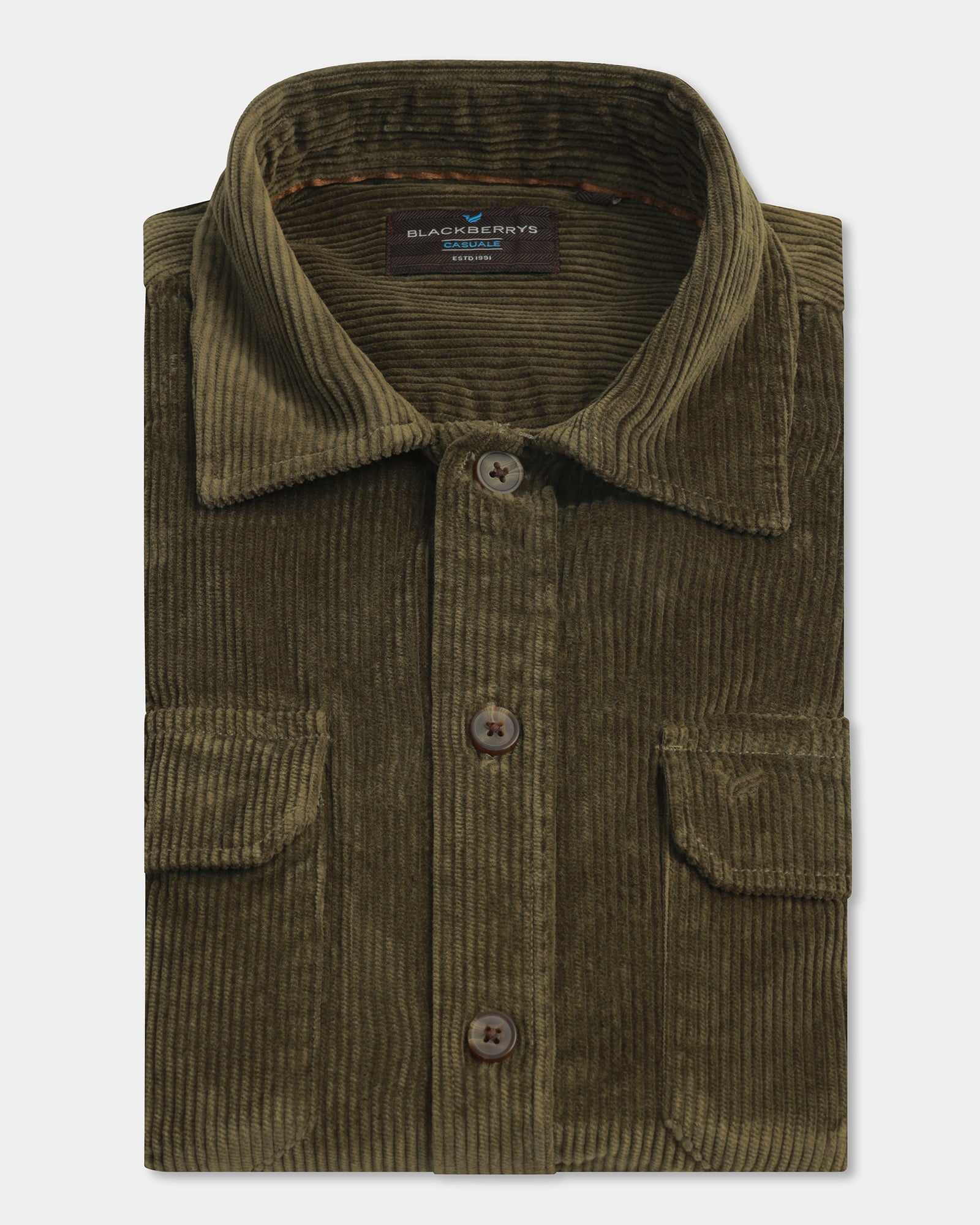 Moss Corduroy Solid Shirt - Kaka