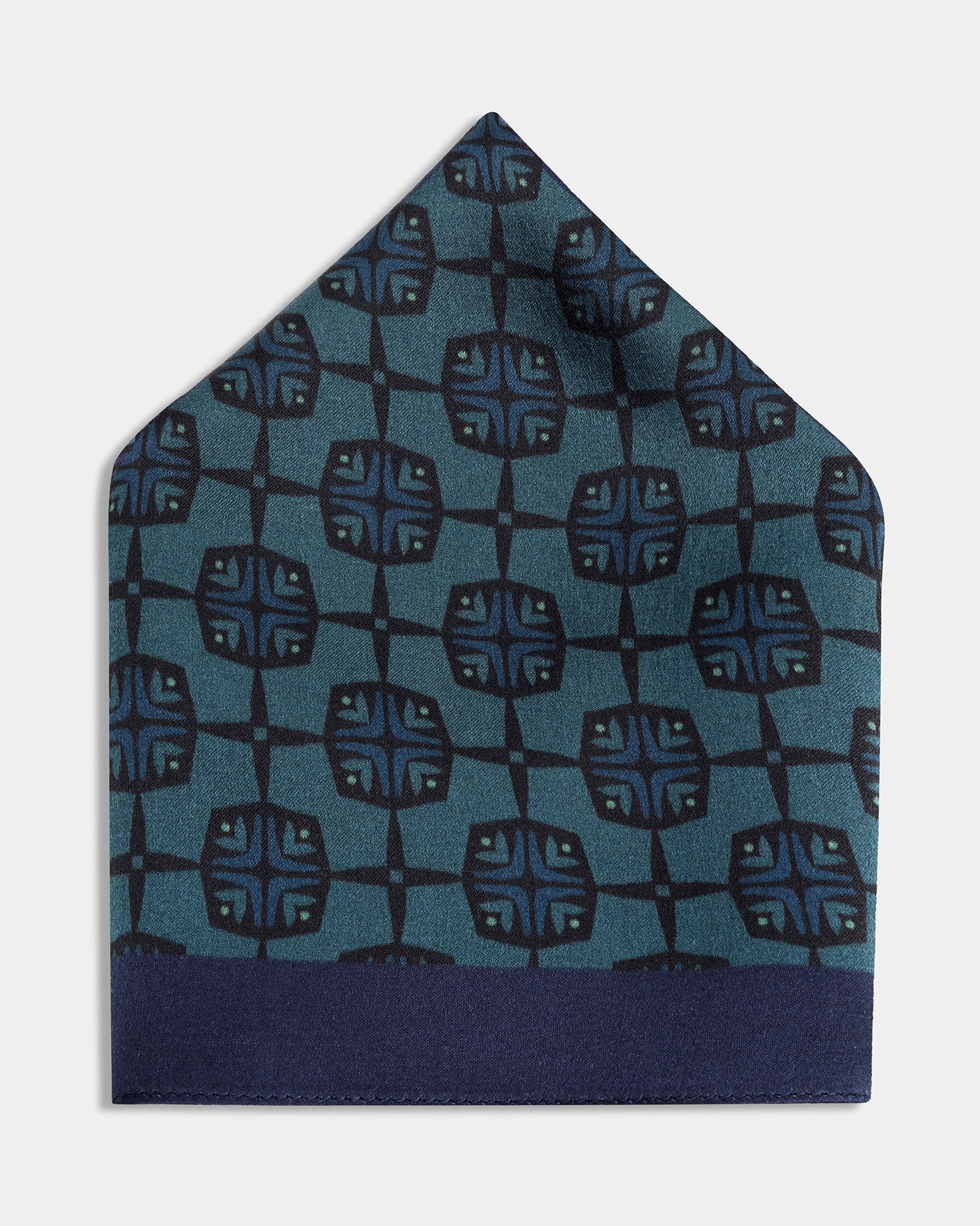 Multi Color Printed 100% Silk Pocket Square - Air