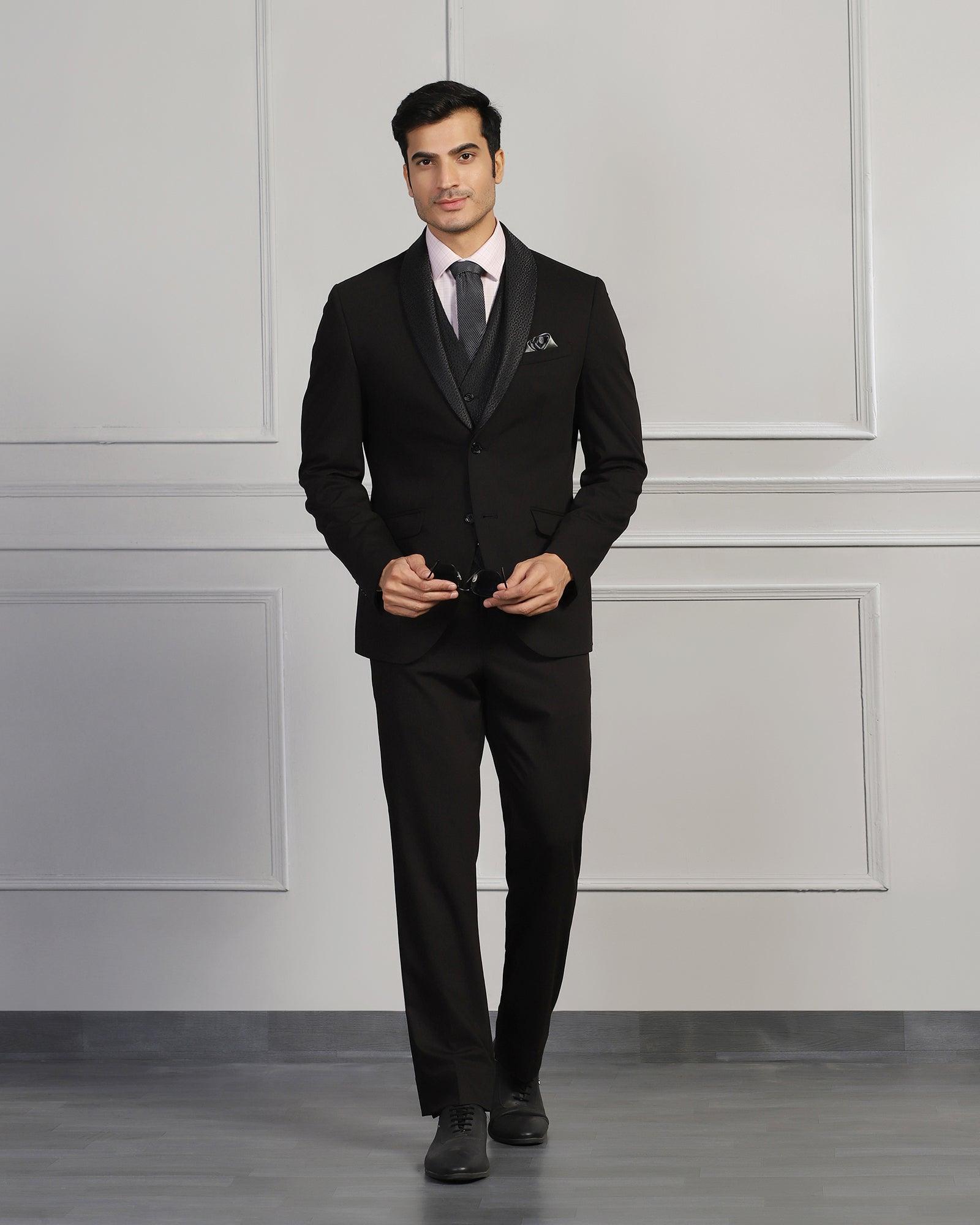 Multitude 6X Black Solid Formal Suits - Nova