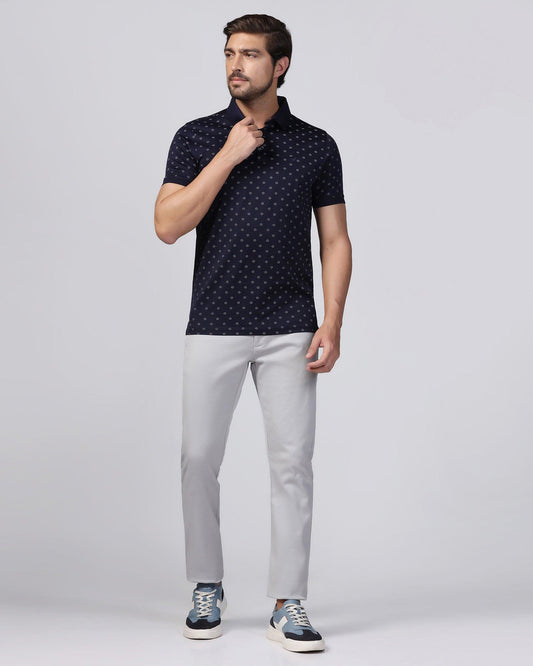 Slim Comfort B-95 Casual Grey Solid Khakis - Kimon