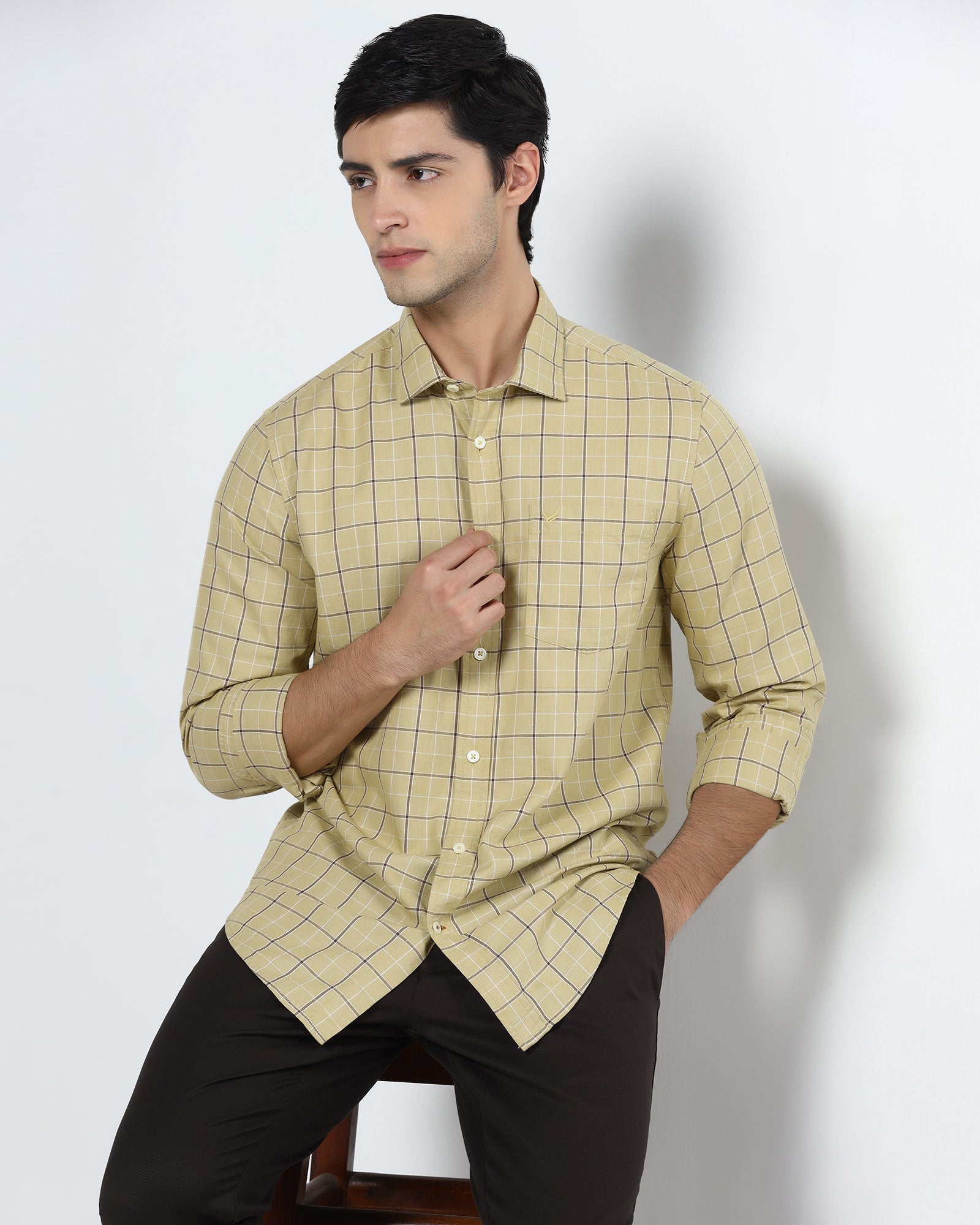 Mustard Check Shirt - Havro