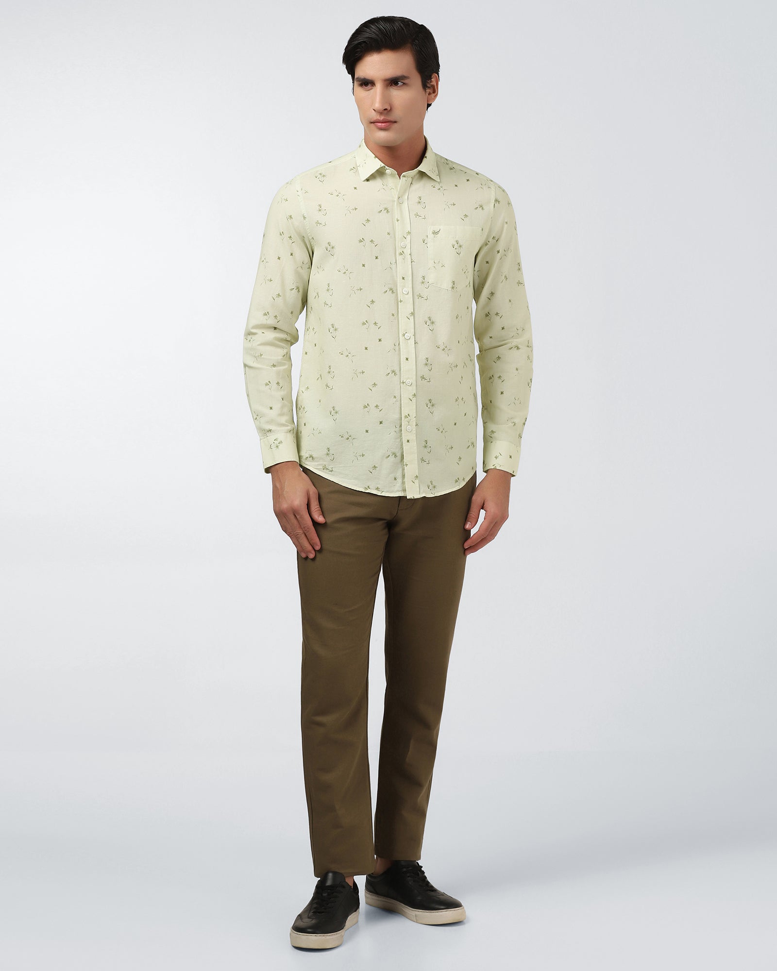 Natural Linen Printed Shirt - Arigo