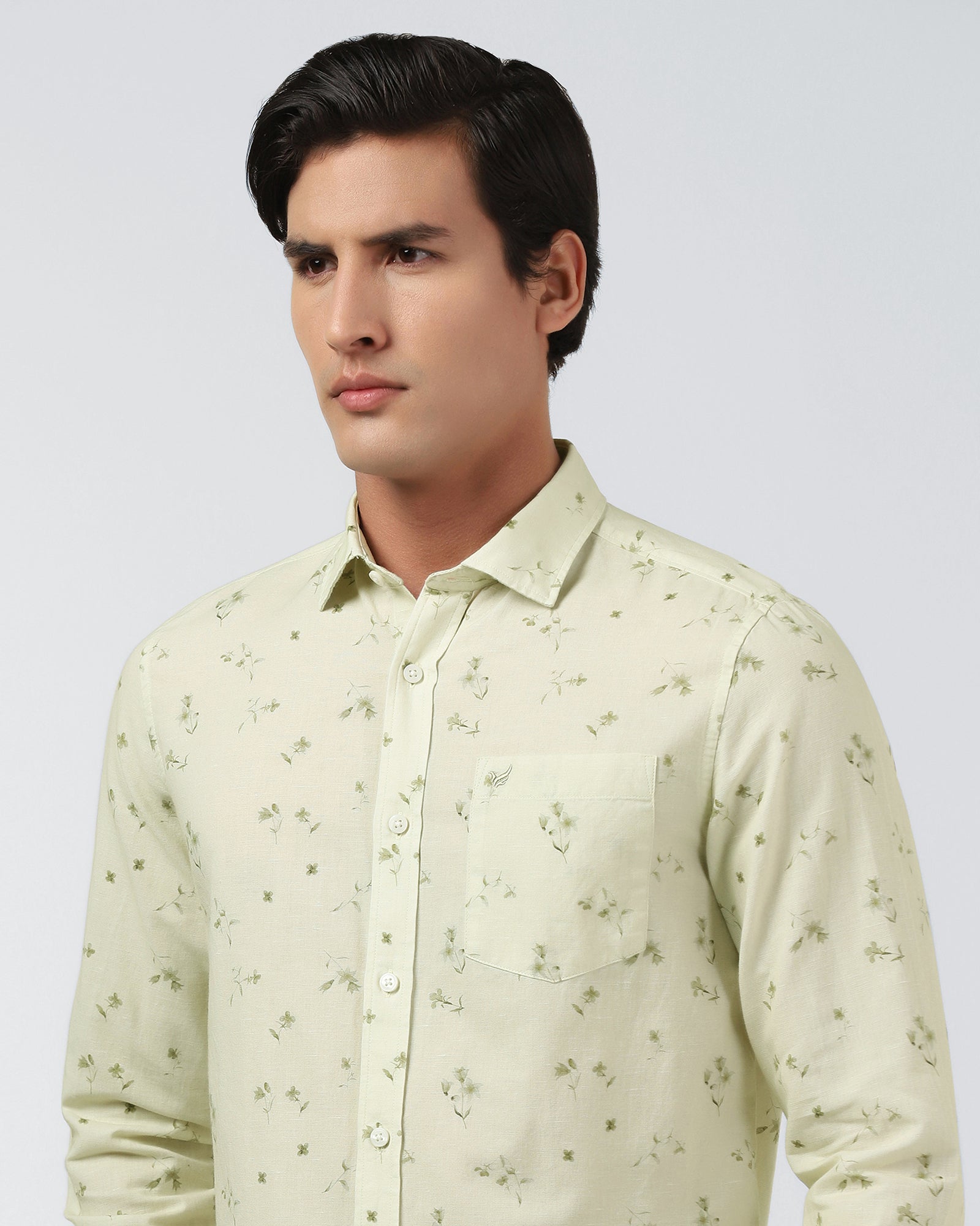 Natural Linen Printed Shirt - Arigo