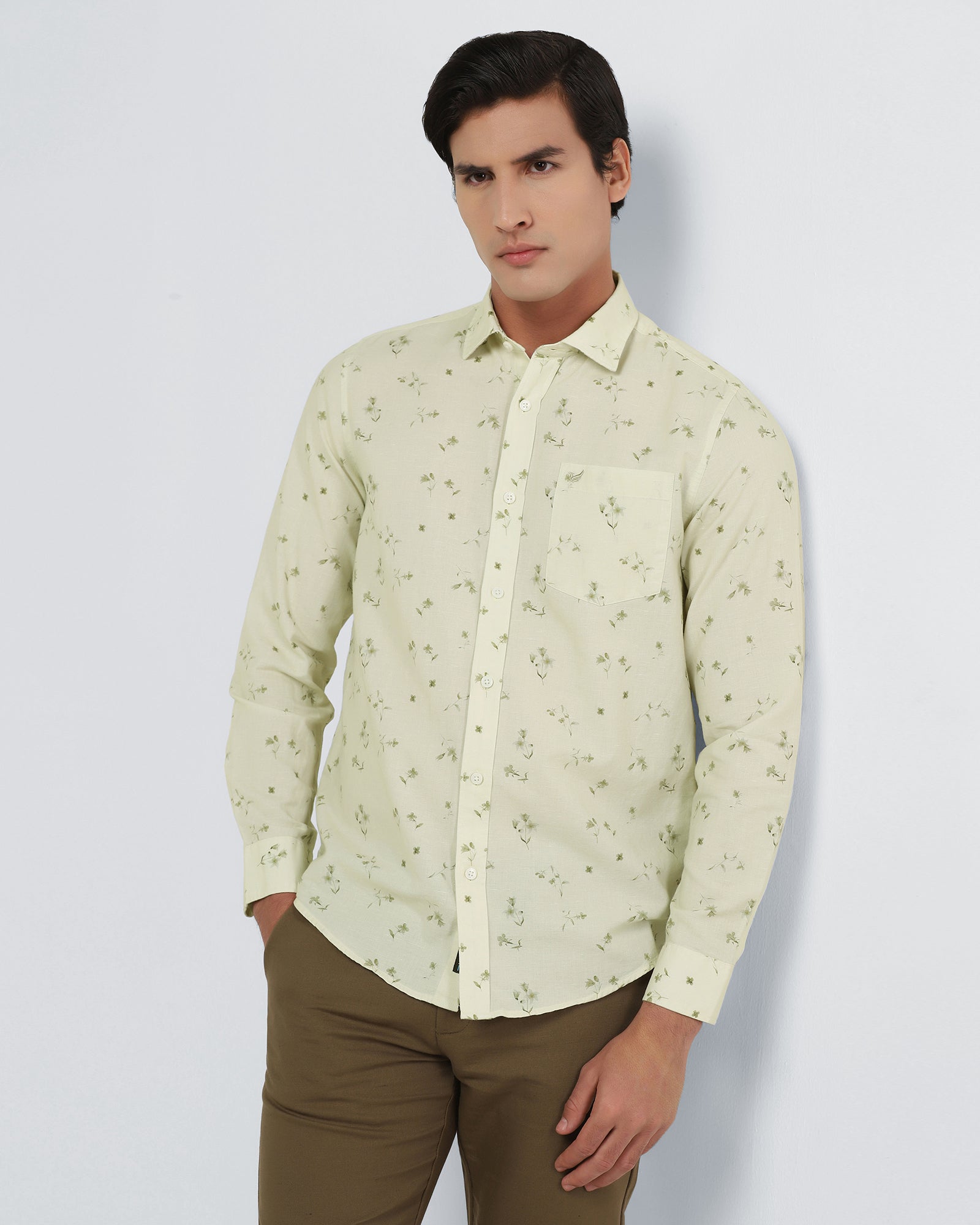 Natural Linen Printed Shirt - Arigo