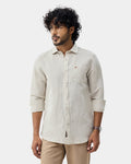 Natural Linen Solid Shirt - Cleo