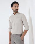 Natural Linen Solid Shirt - Cleo