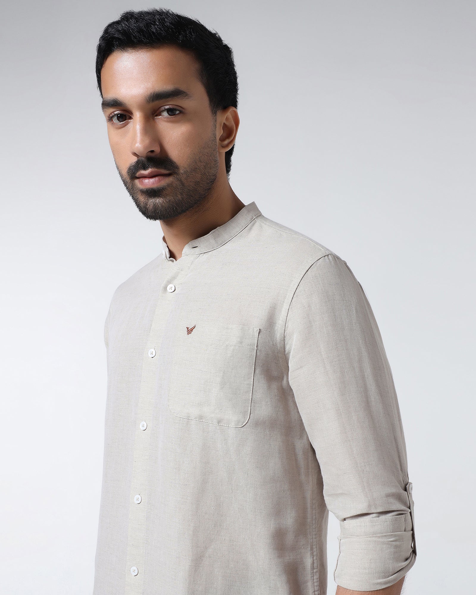 Natural Linen Solid Shirt - Cleo