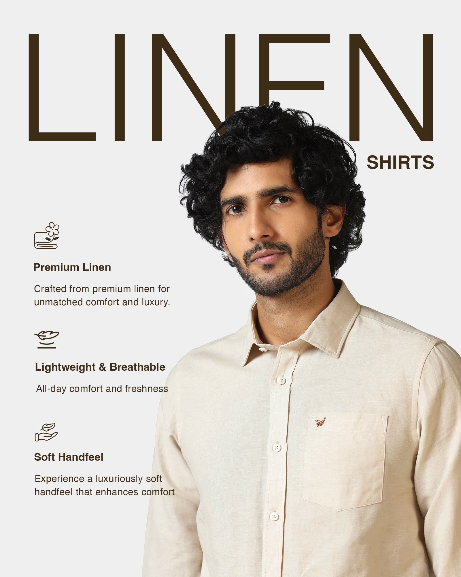 Natural Linen Solid Shirt - Salmon