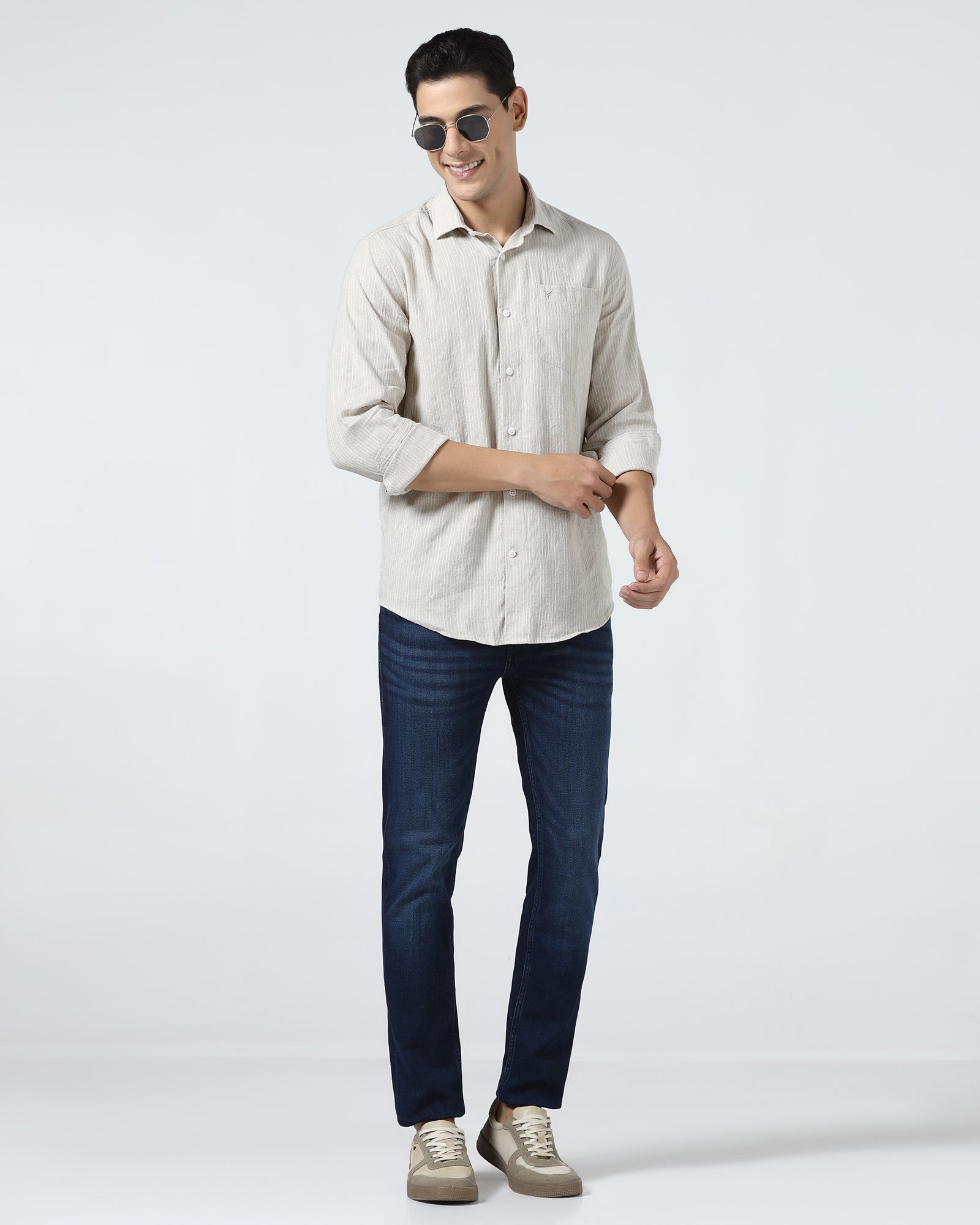 Natural Linen Stripe Shirt - Dalber
