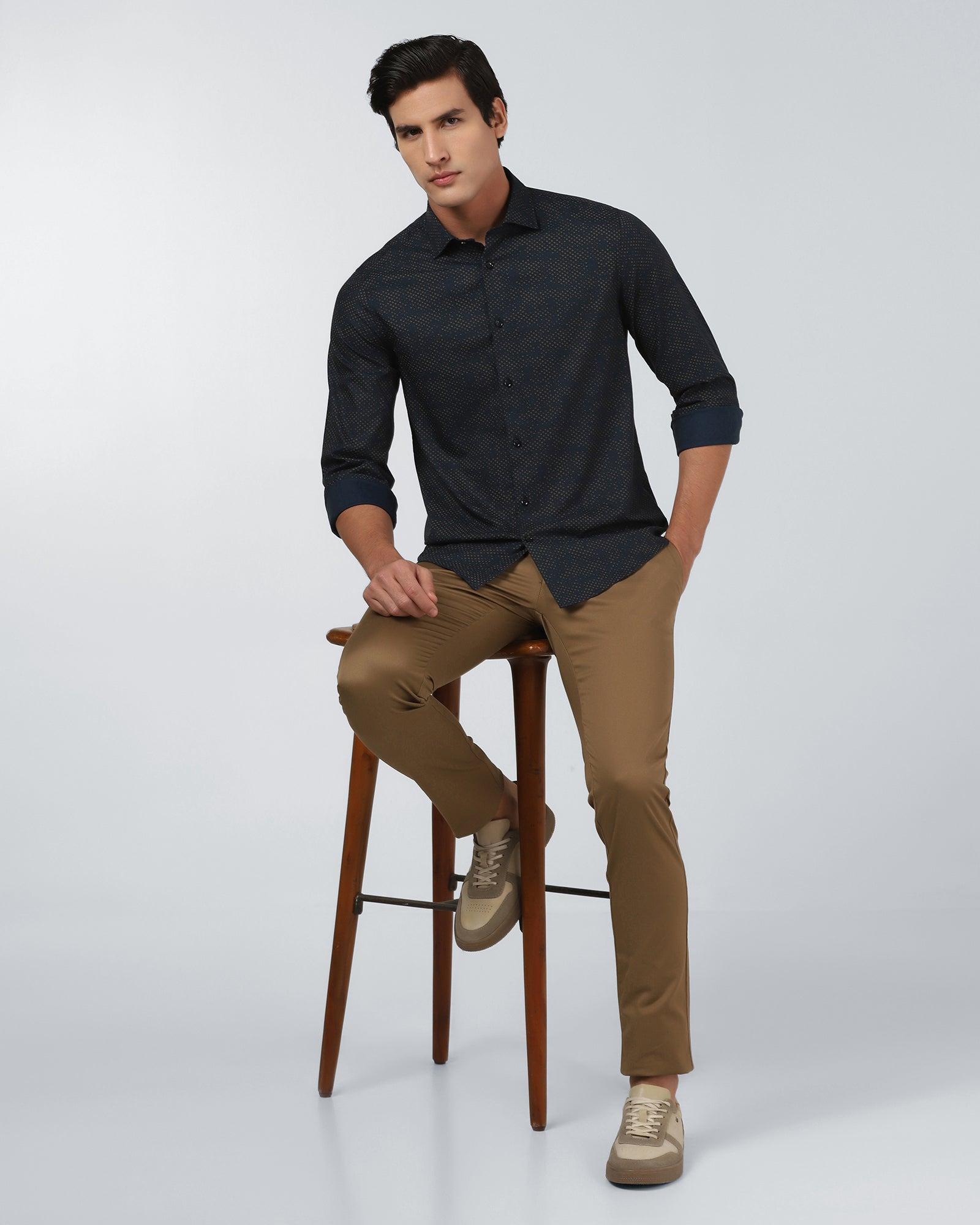 Navy Printed Shirt - Laver