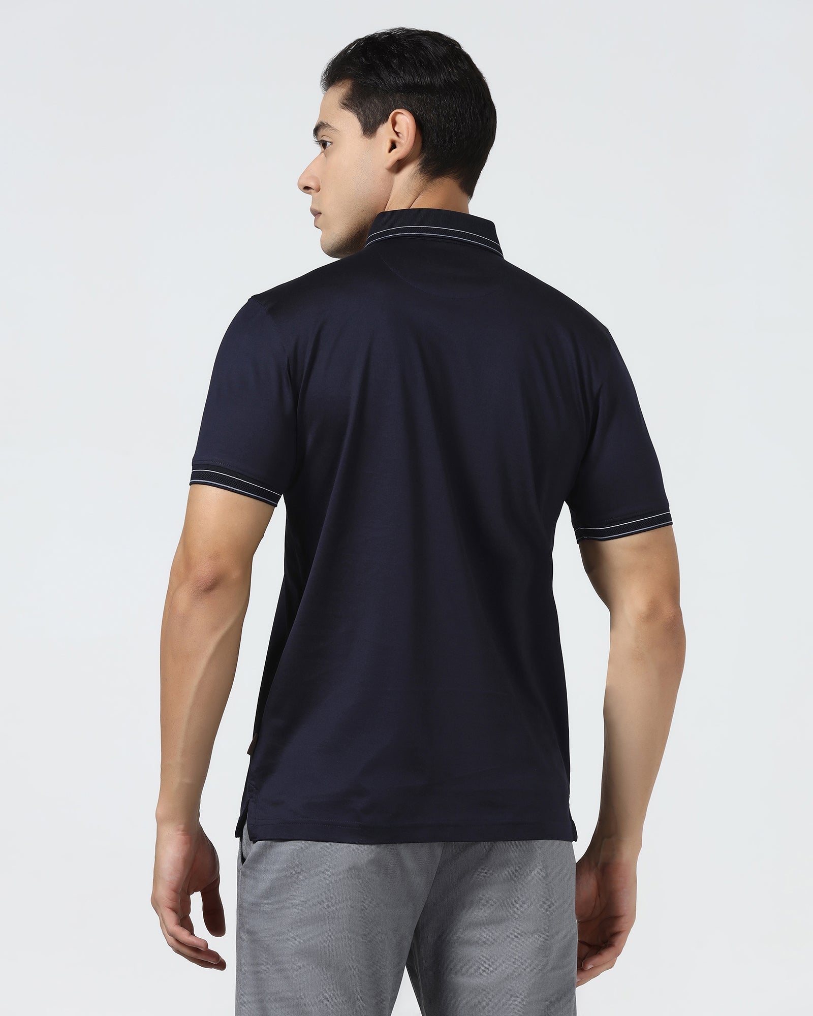 Navy Solid Polo - Ram