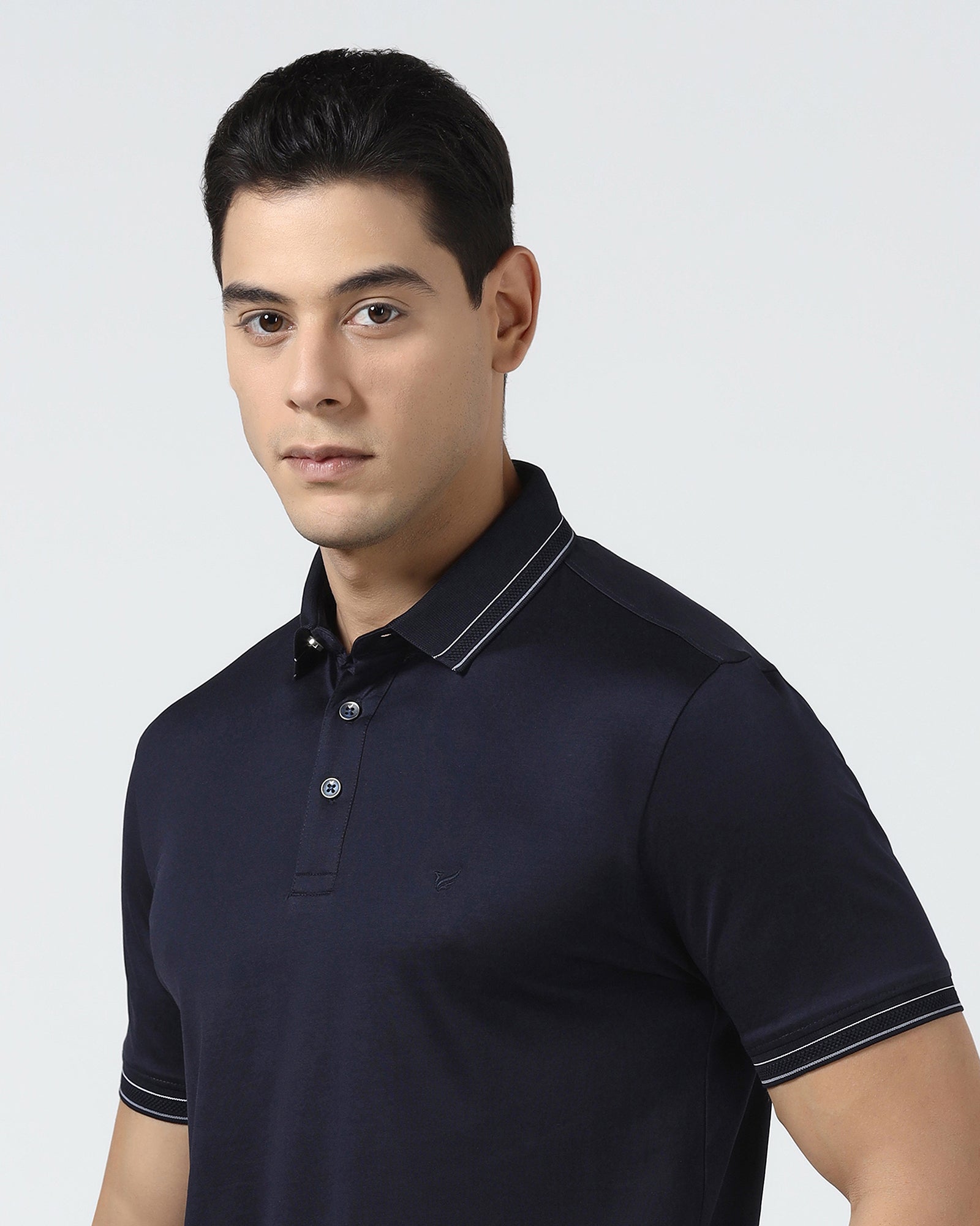 Navy Solid Polo - Ram