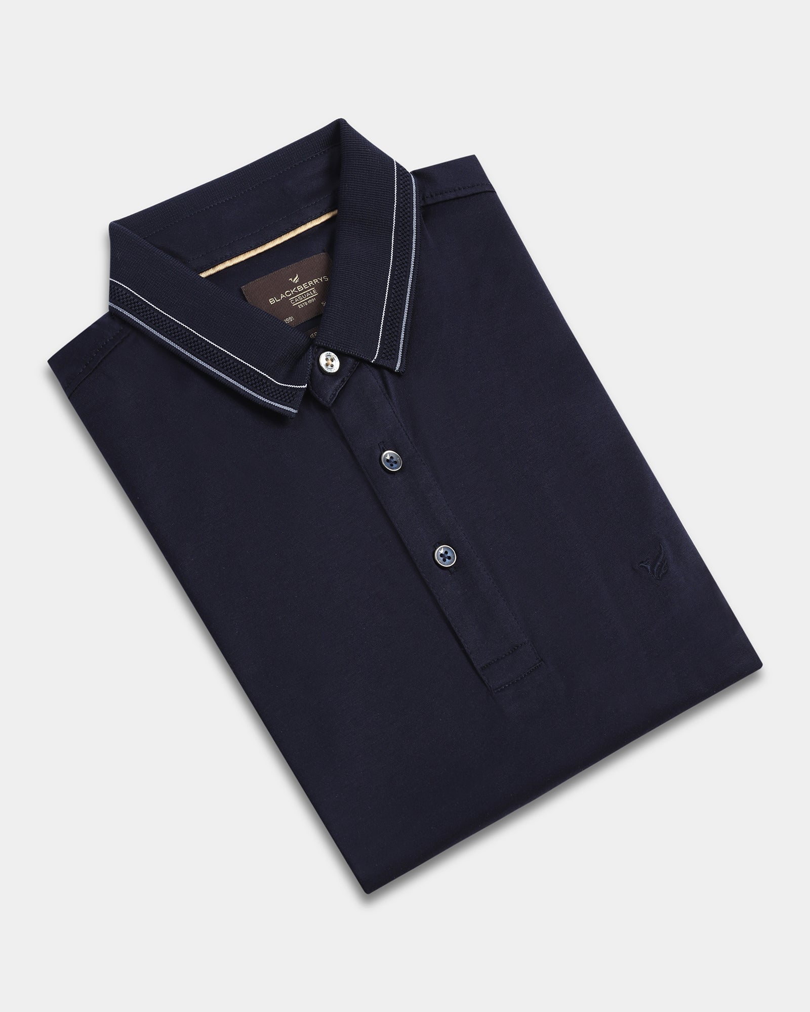 Navy Solid Polo - Ram