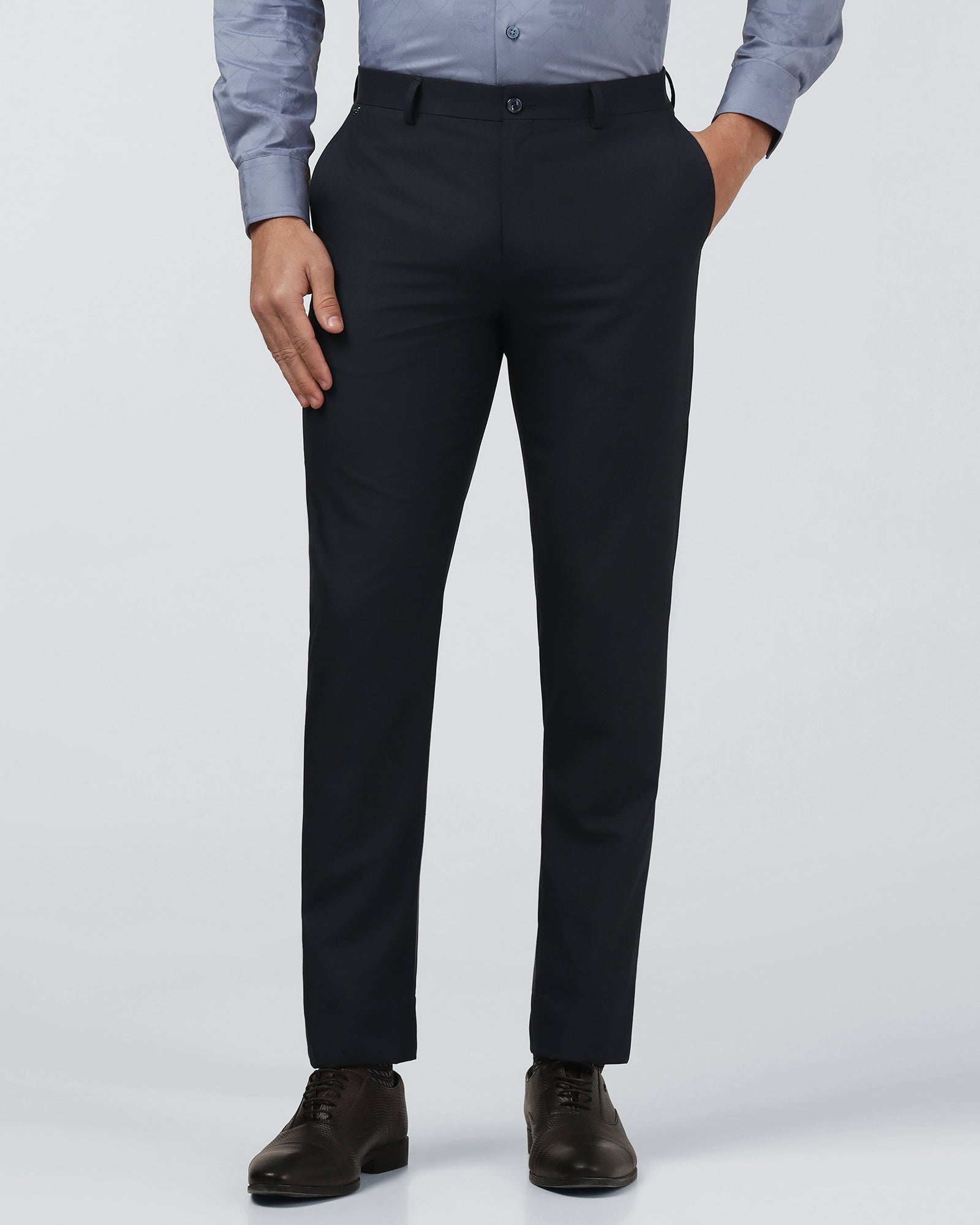 Navy Solid Trouser - Luis