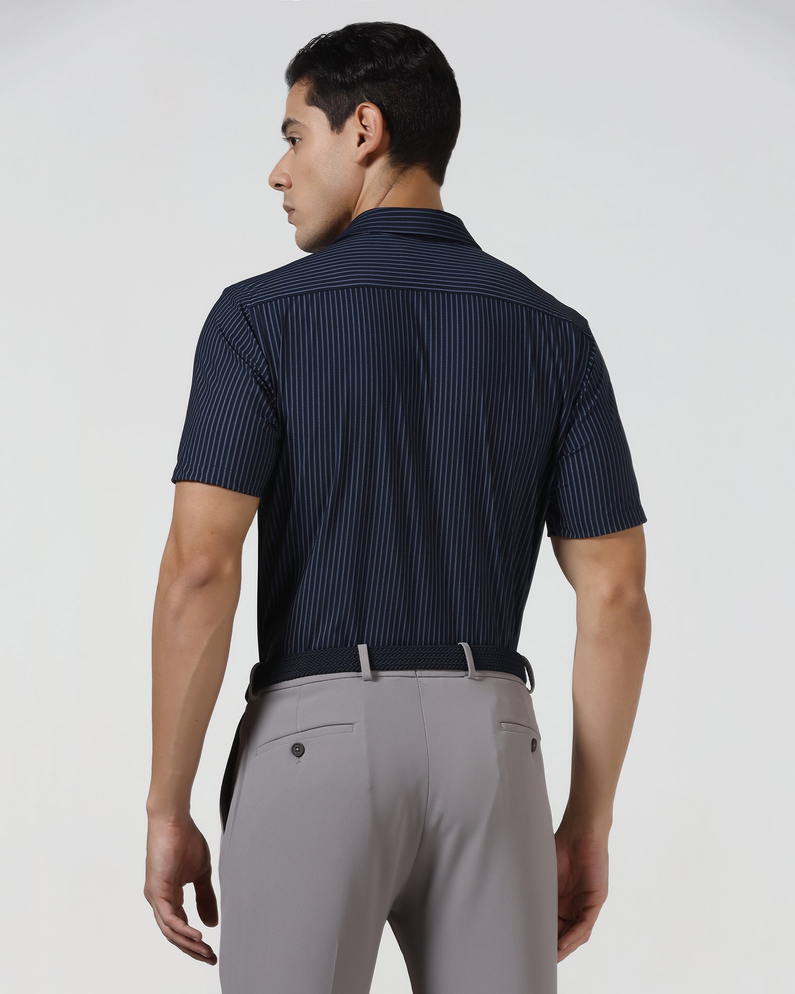 Navy Half Sleeve TechPro Stripe Shirt - Inertia