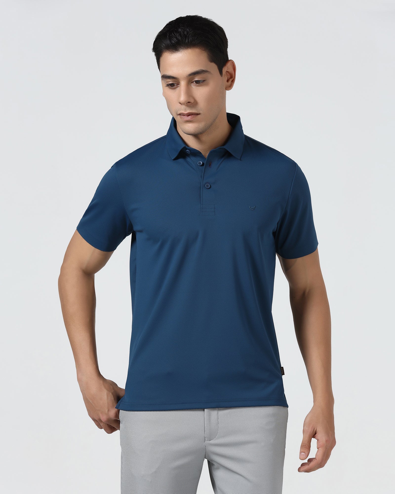 Navy TechPro Textured Polo - Hina