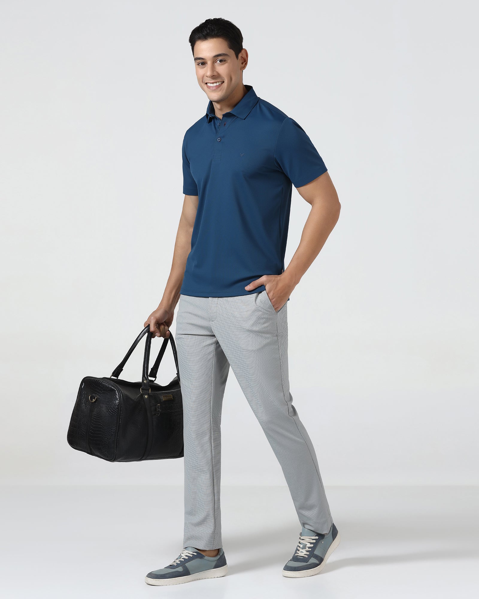 Navy TechPro Textured Polo - Hina