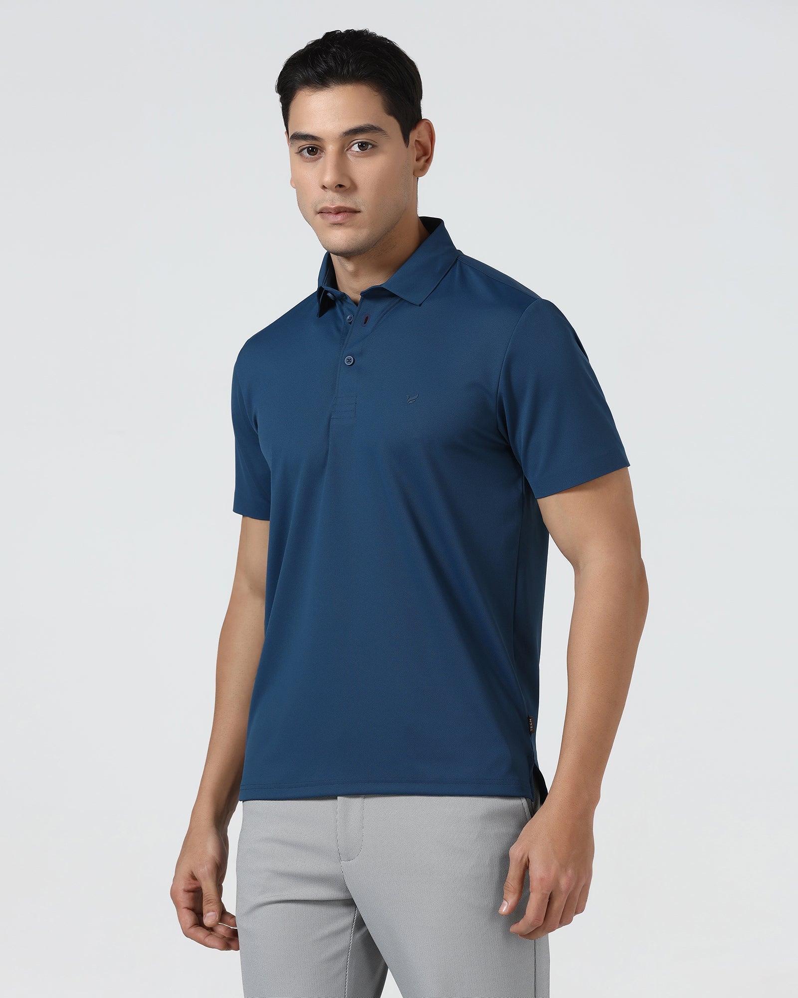 Navy TechPro Textured Polo - Hina