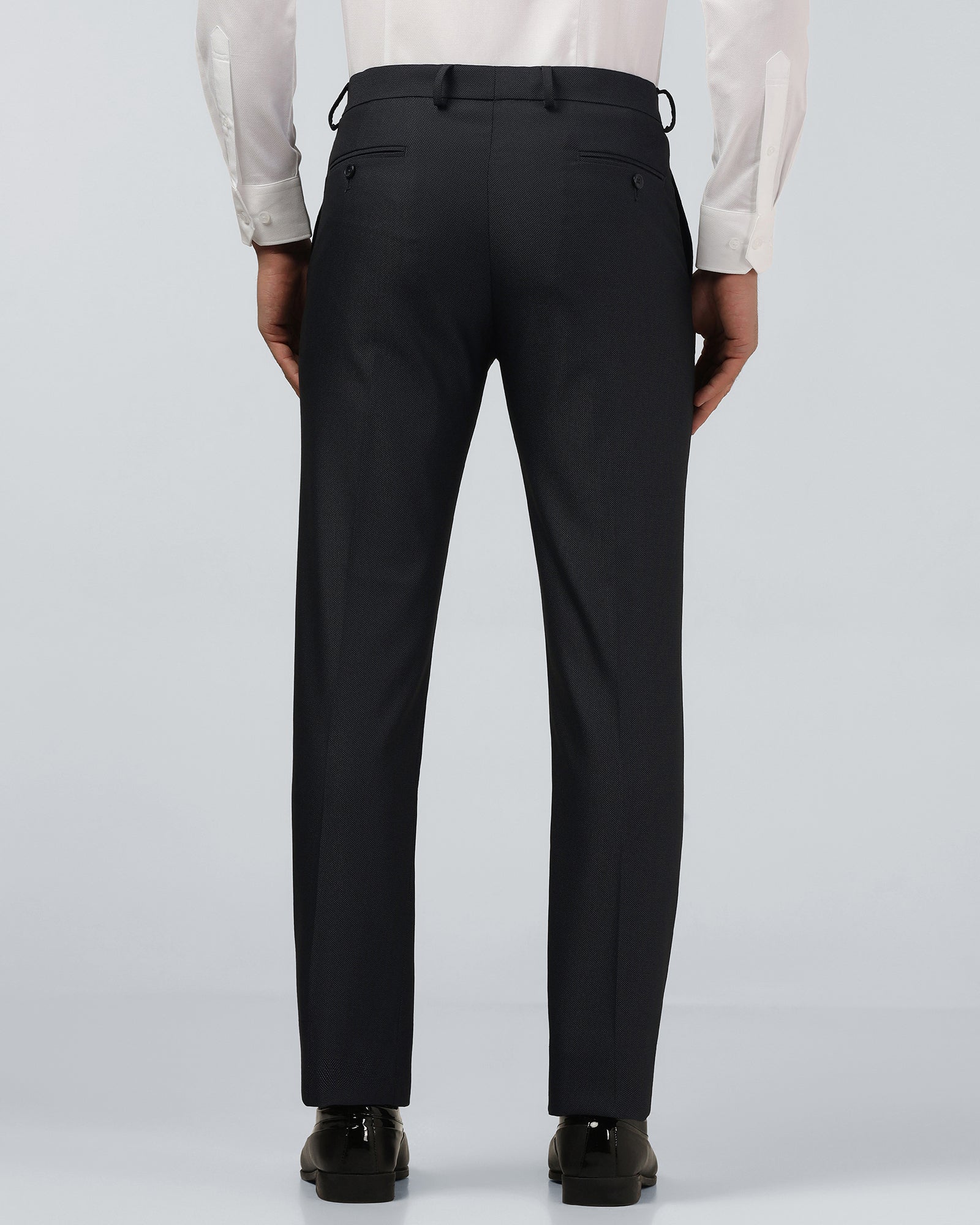 Navy Textured Trouser - Alan