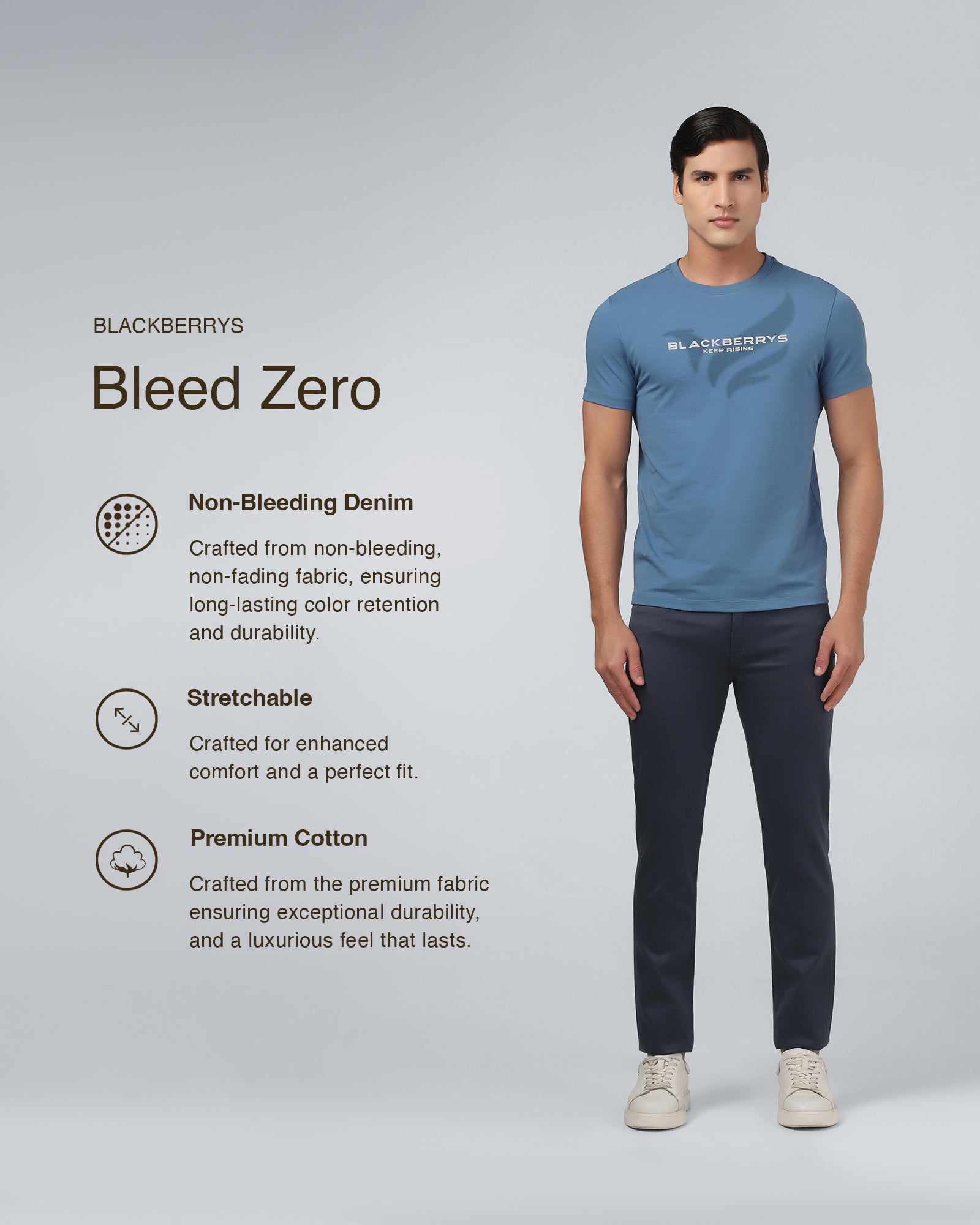 Navy Bleed Zero Slim Fit Jeans - Abto
