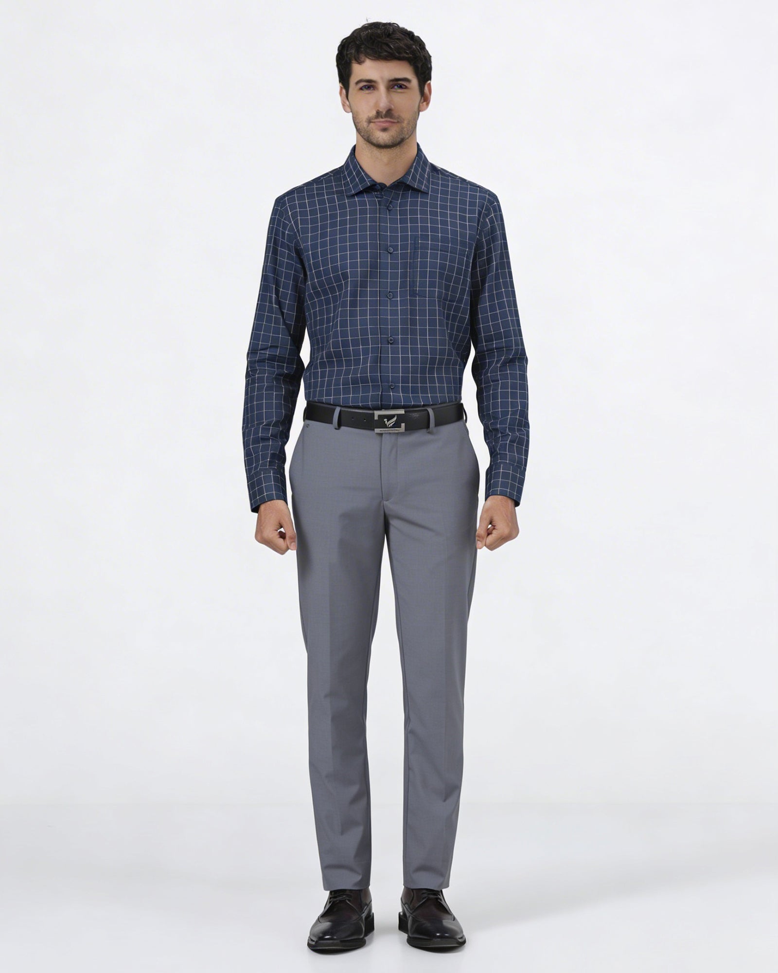 Navy Check Shirt
