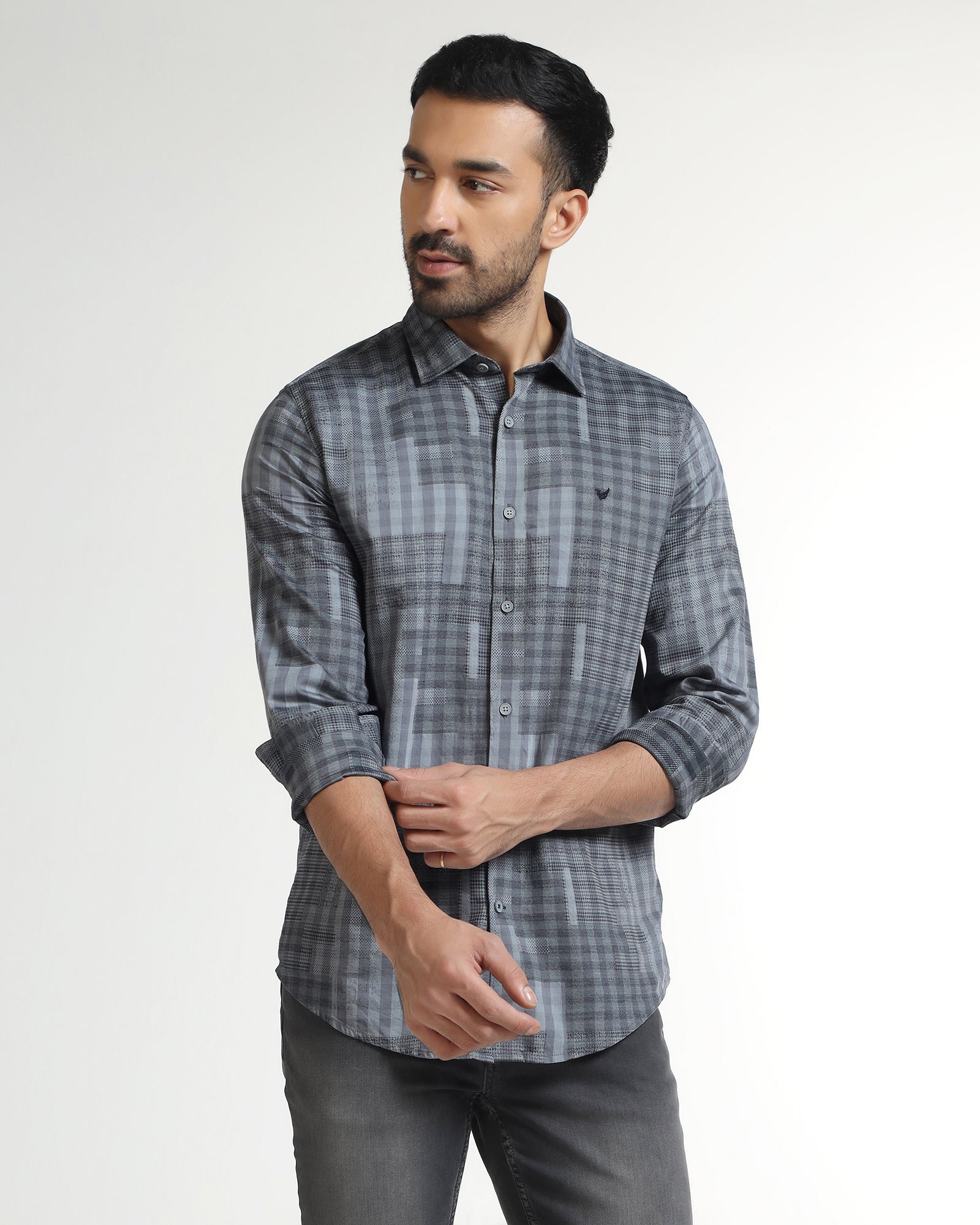 Navy Check Shirt - Lamor