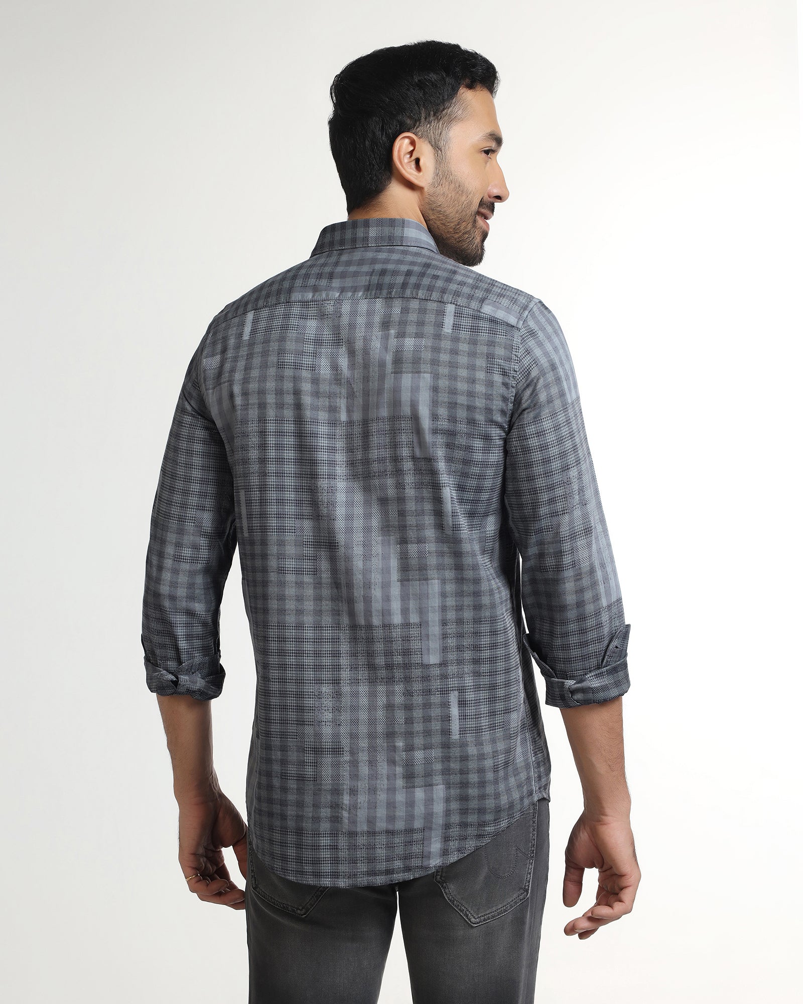 Navy Check Shirt - Lamor