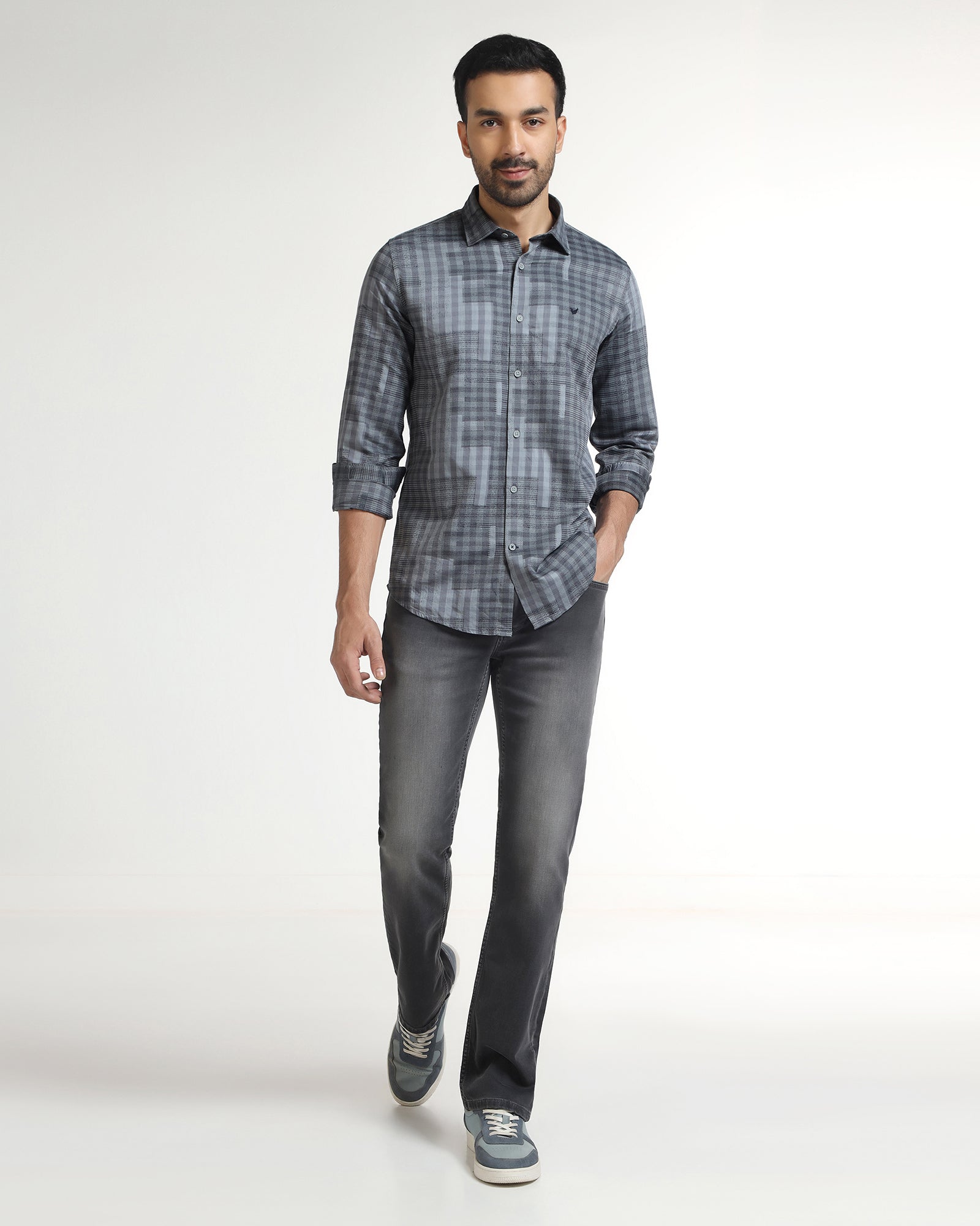 Navy Check Shirt - Lamor