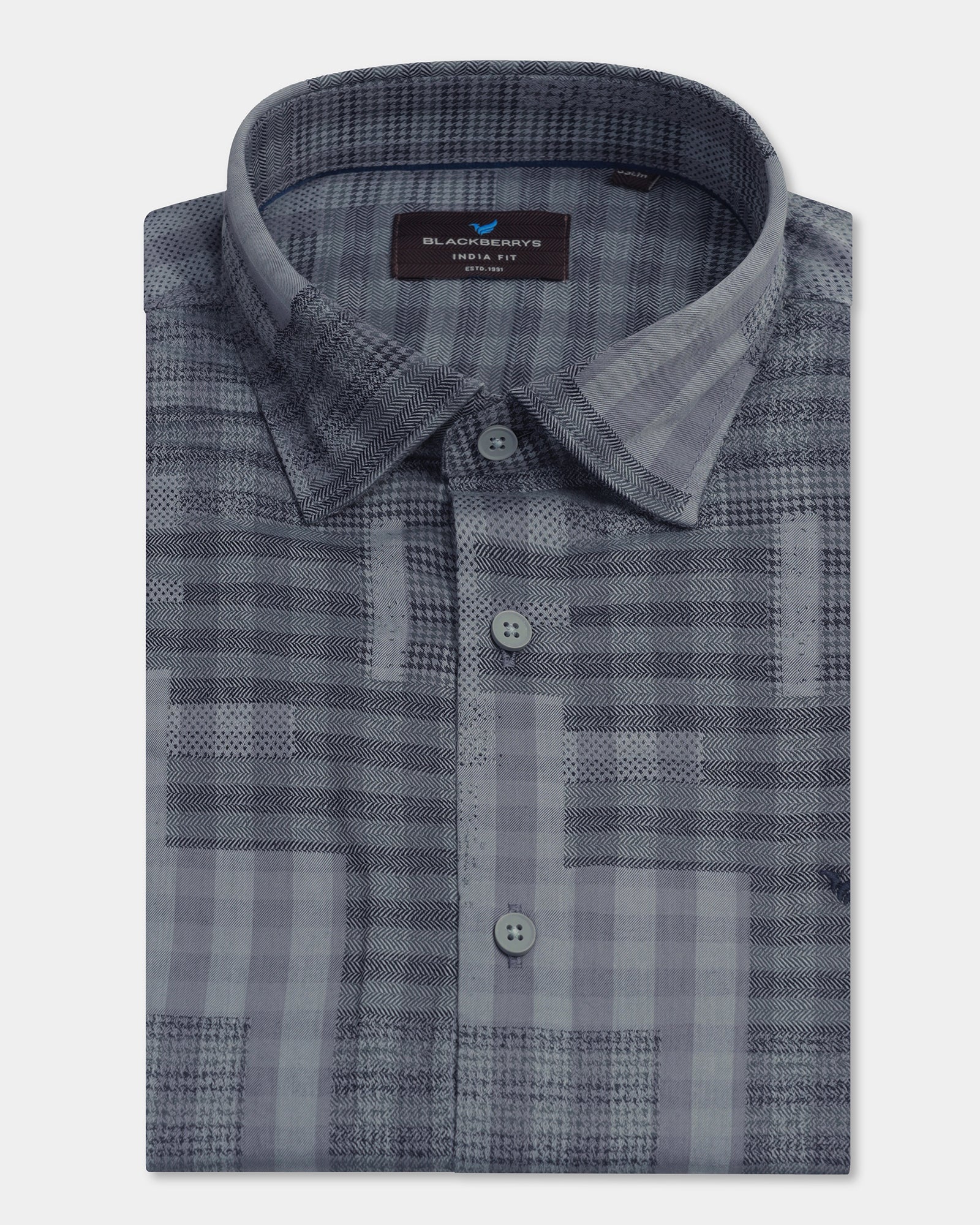 Navy Check Shirt - Lamor