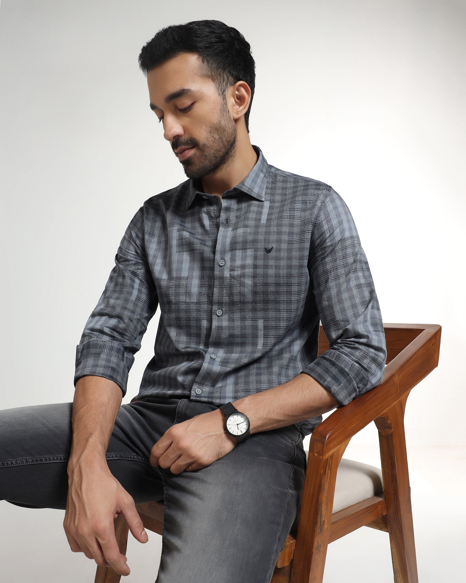 Navy Check Shirt - Lamor