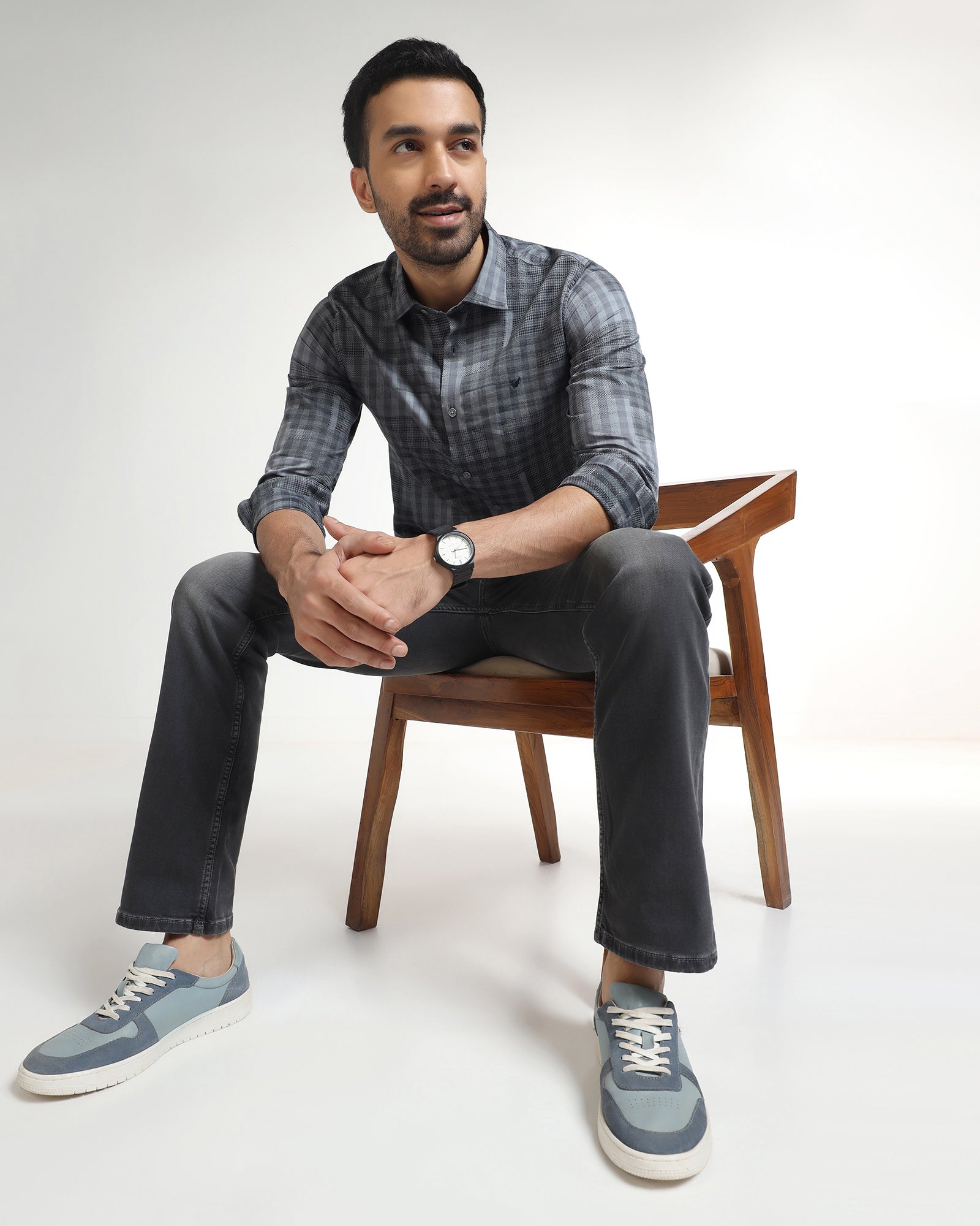 Navy Check Shirt - Lamor