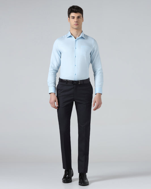 Navy Check Trouser - Flexi Rich