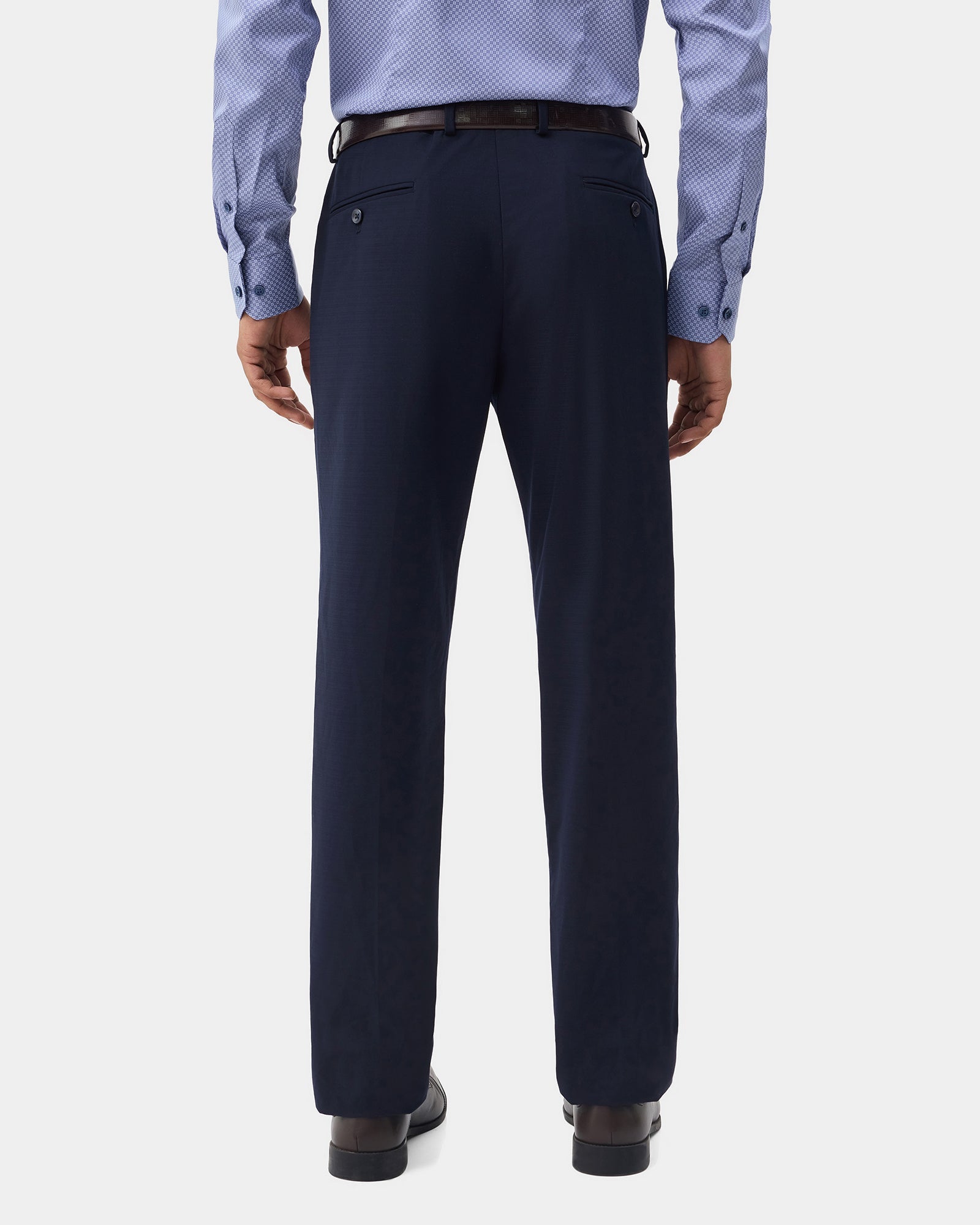 Navy Check Trouser - Fossil