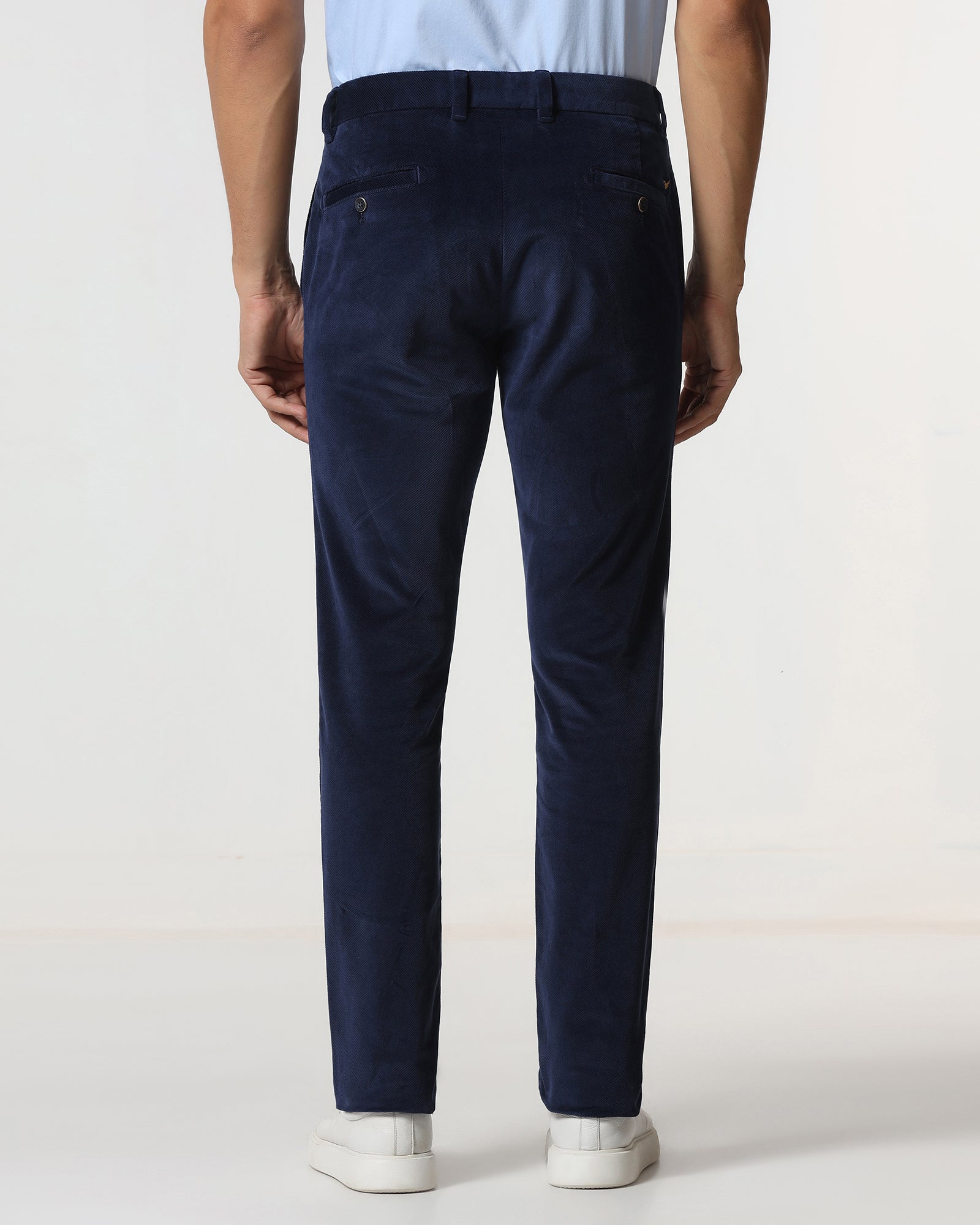 Navy Corduroy Solid Khakis - Fraser