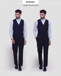 V-Neck Formal Navy - N1 Printed Waistcoat - Tereno - Blackberrys