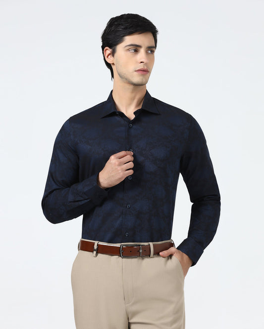 Navy Jacquard Shirt - Wasabi