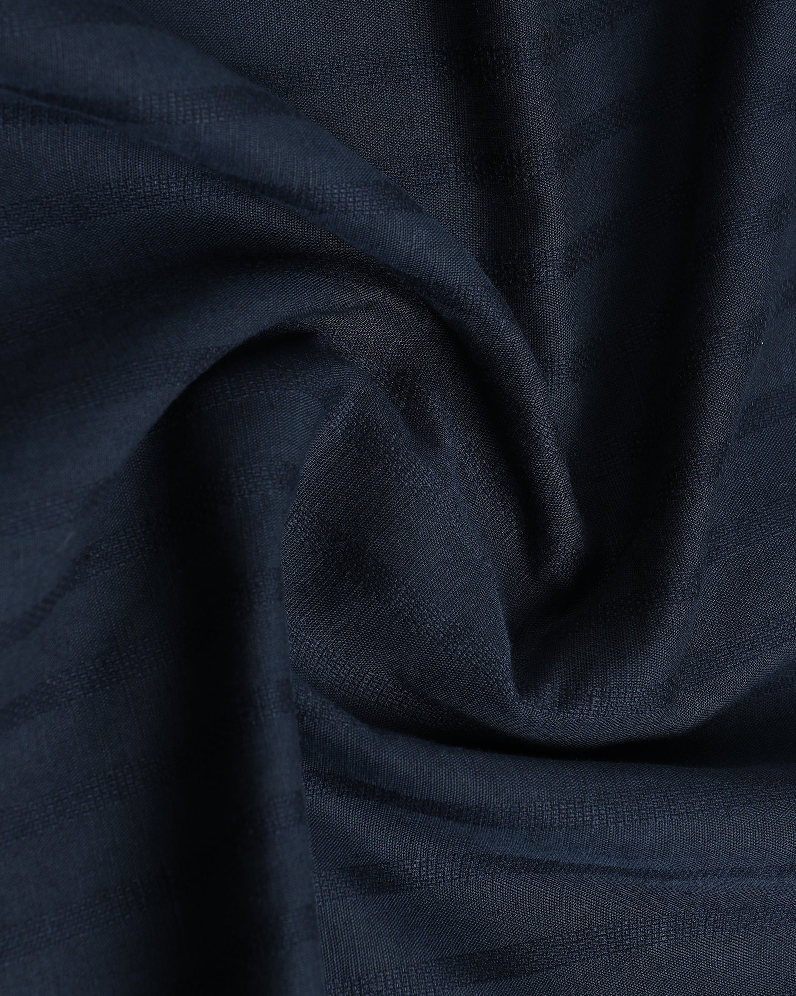 Navy Half Sleeve Linen Stripe Shirt - Sanhok