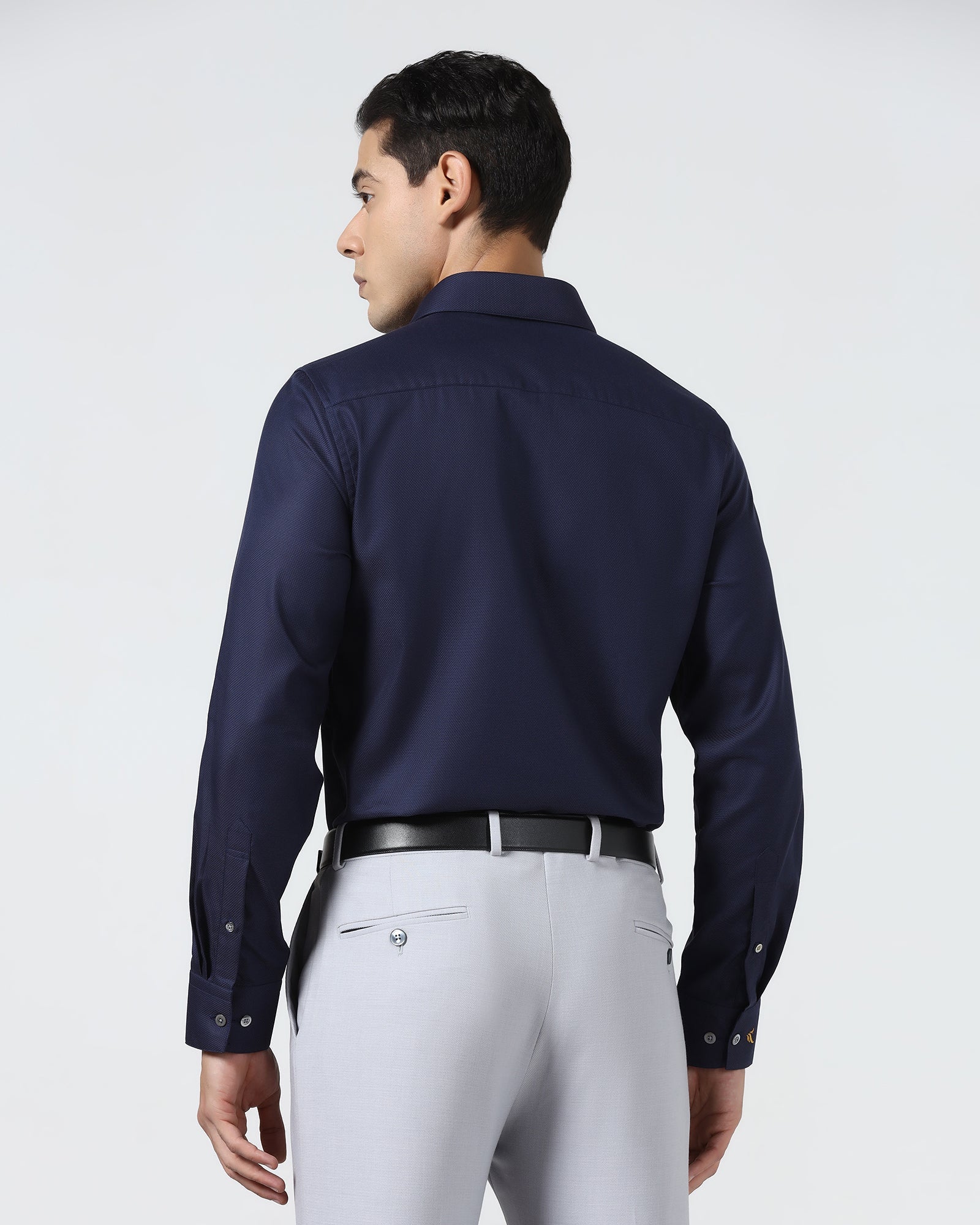Navy Luxe Textured Shirt - Captain