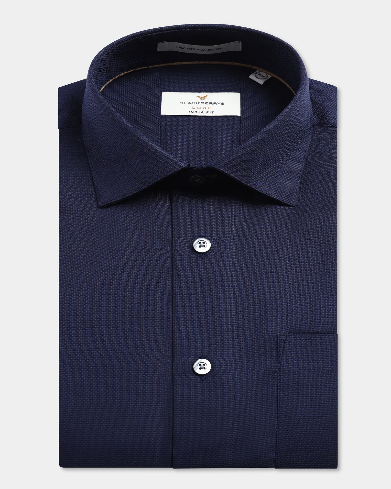 Navy Luxe Textured Shirt - Captain