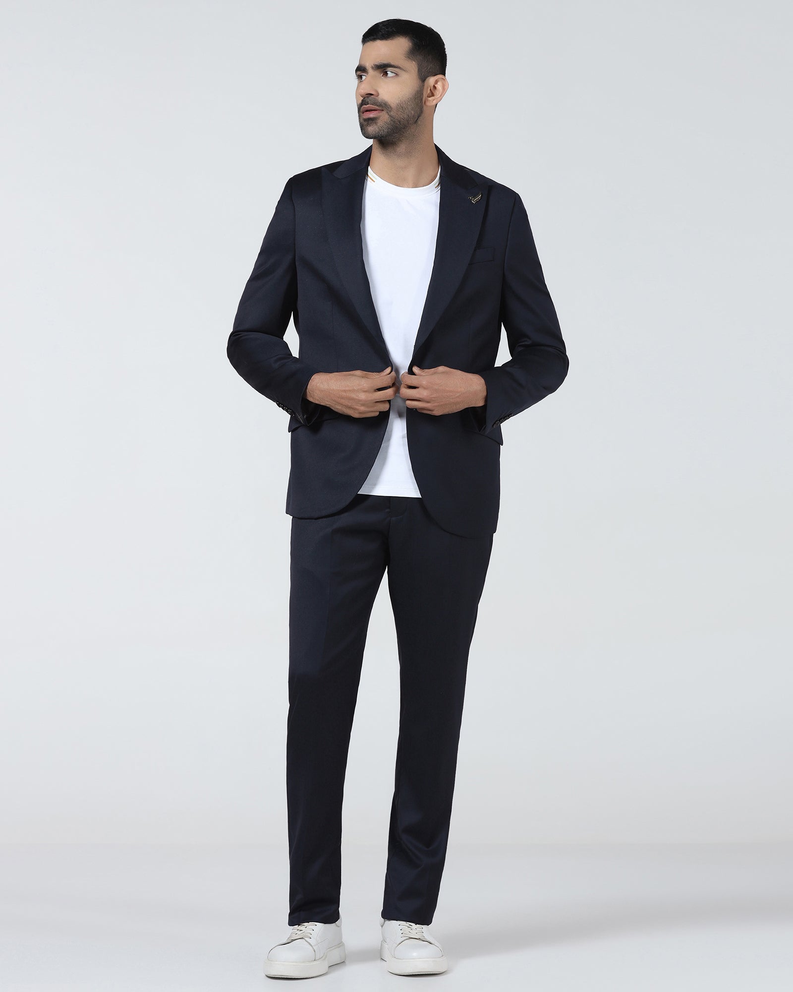 Navy Luxe Textured Suits - Pixel