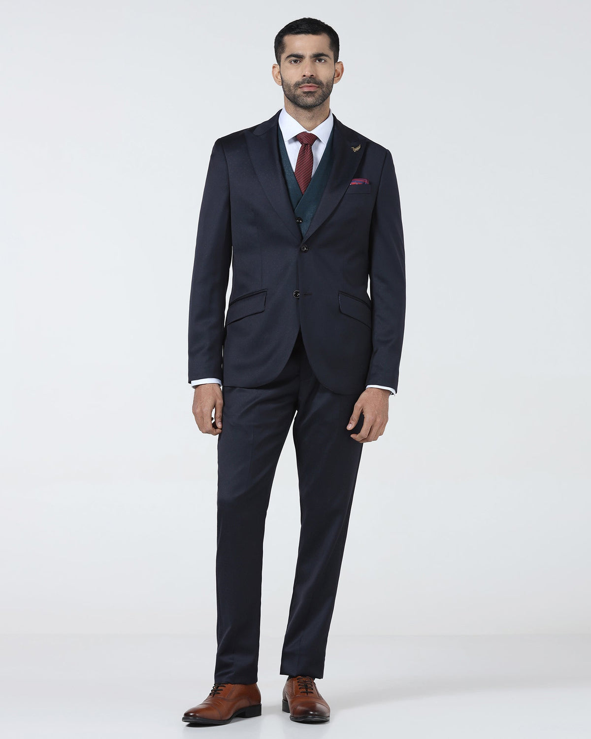 Navy Luxe Textured Suits - Pixel